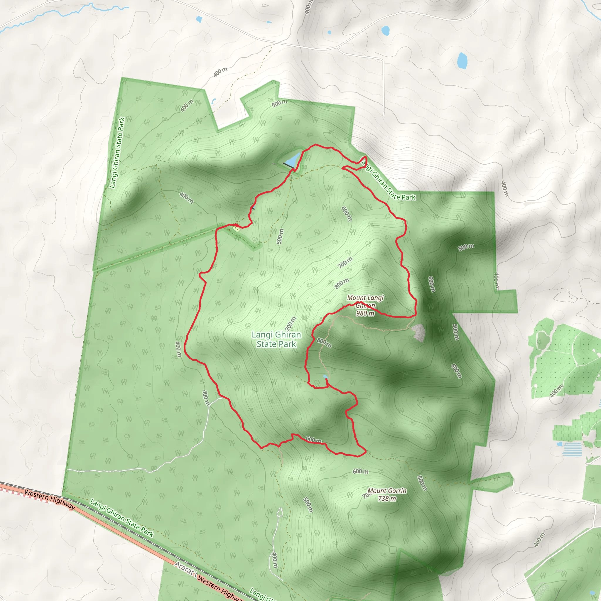 Mount Langi Ghiran Trail mobile static map