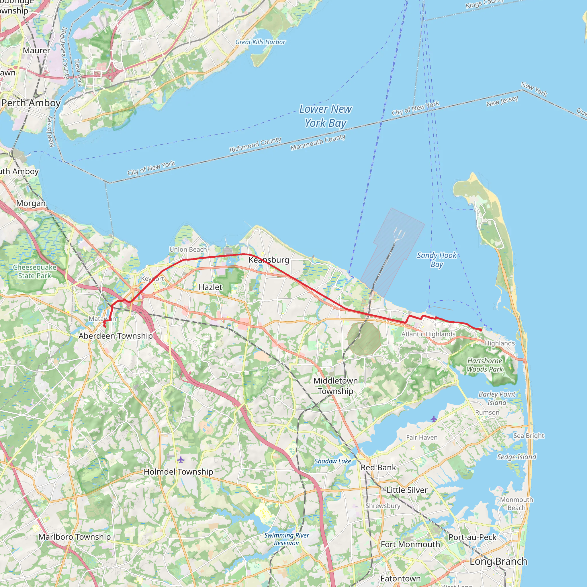 Lake Matawan - Henry Hudson Trail mobile static map