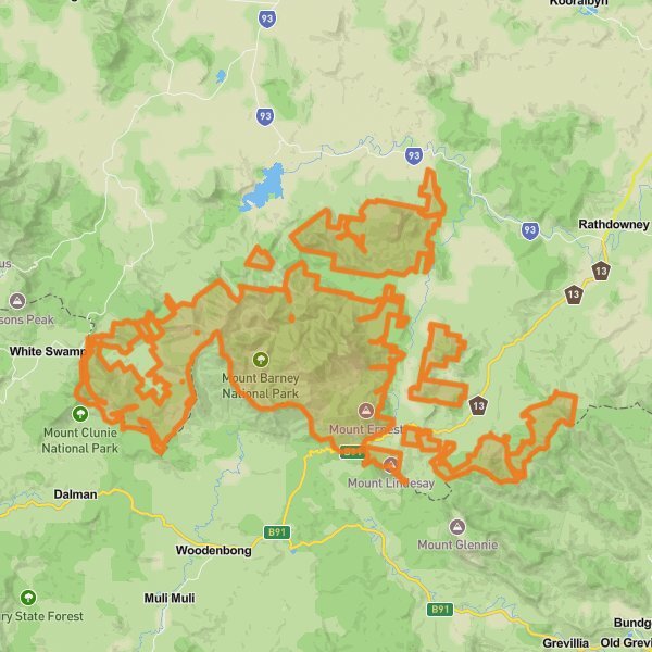 Mount Barney National Park mobile static map