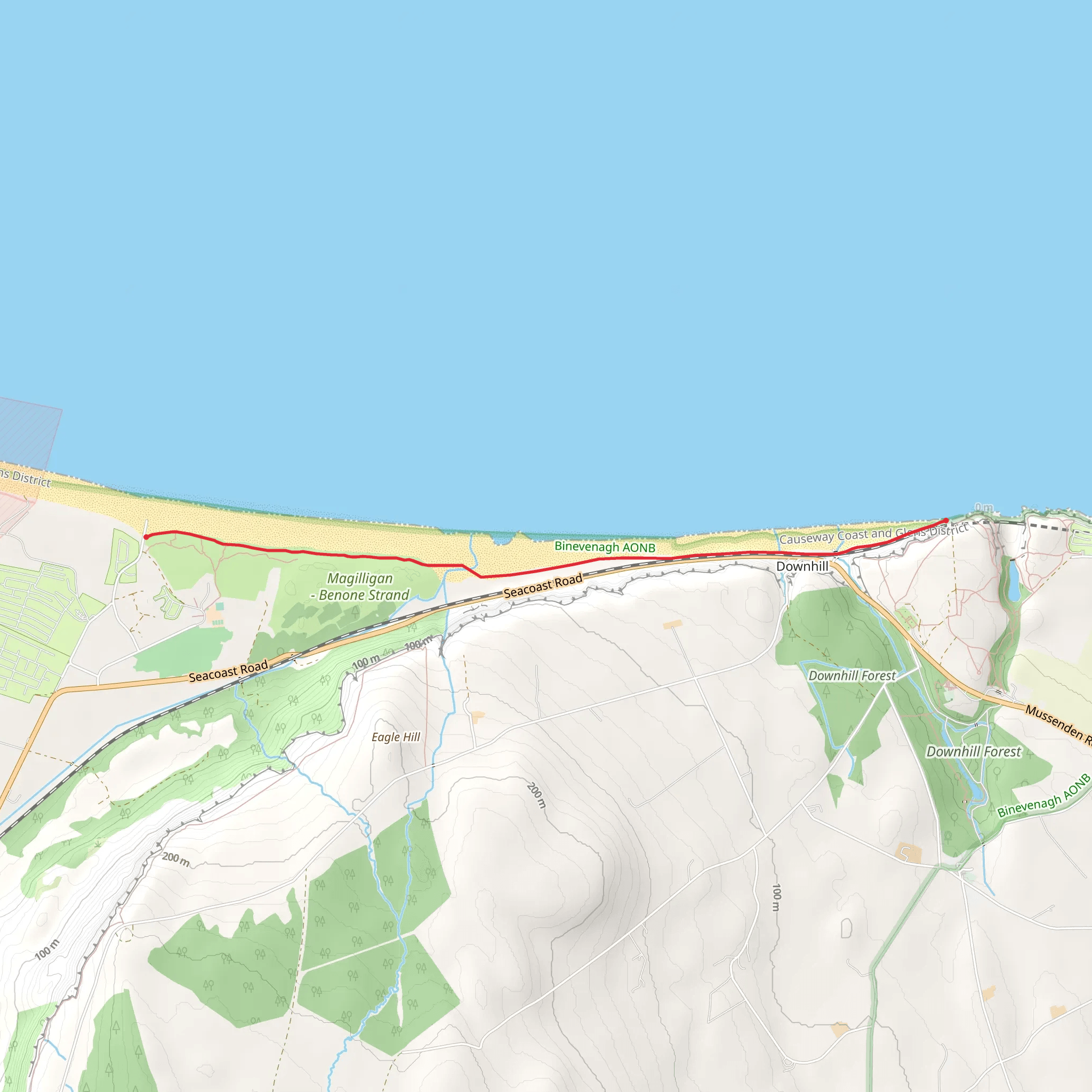 Benone Strand mobile static map