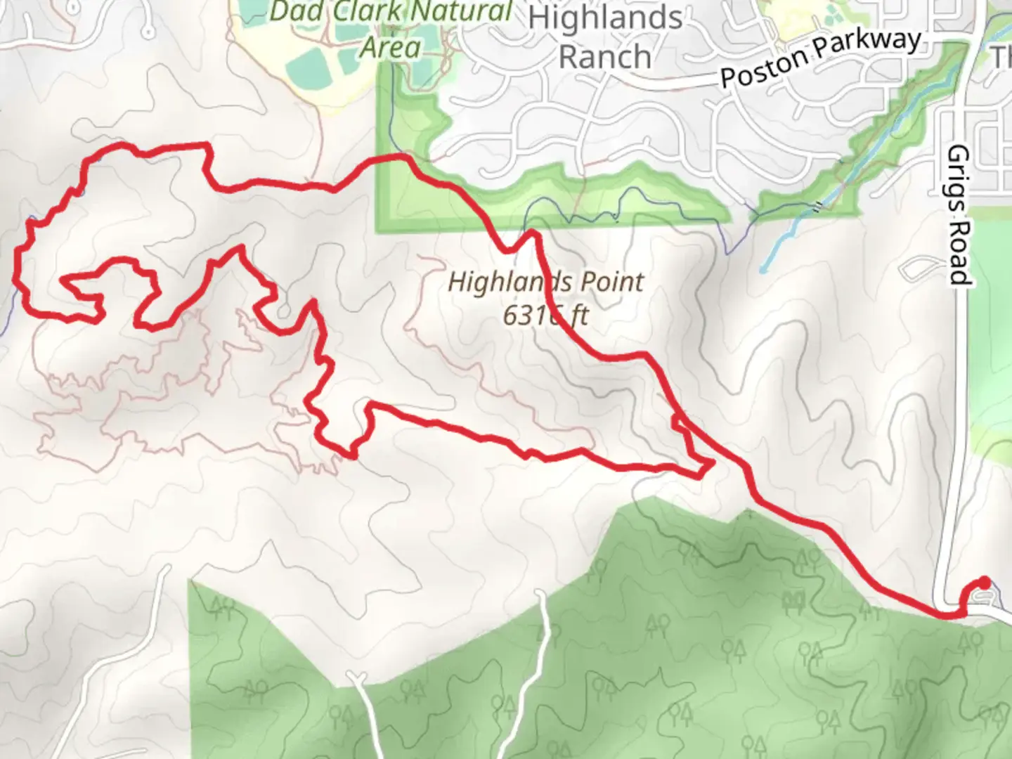 An image depicting the trail Tenderfoot, Giddy Up and East West Regional Trail and its surrounding area.
