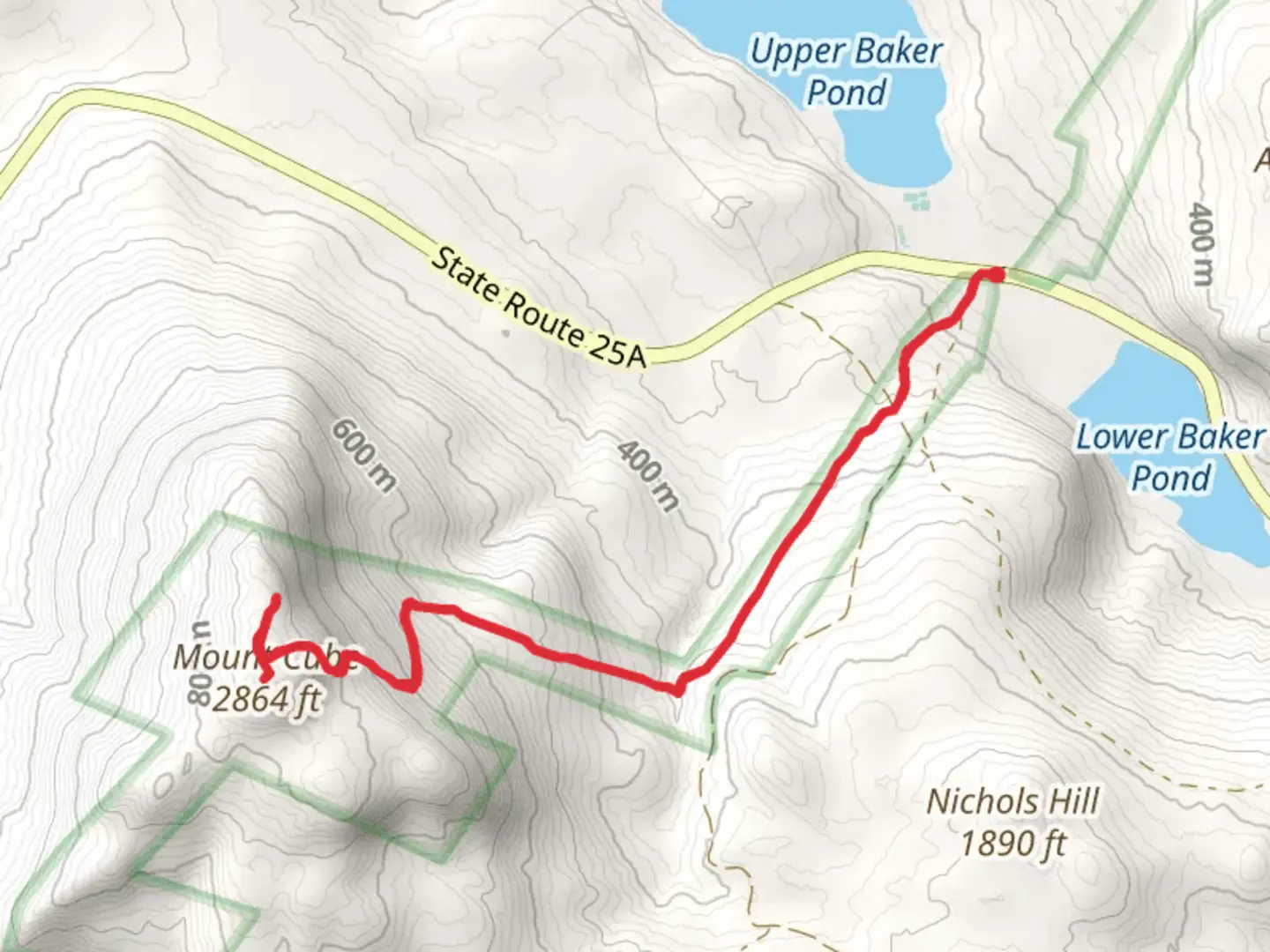 An image depicting the trail Mount Cube via Appalachian Trail and its surrounding area.