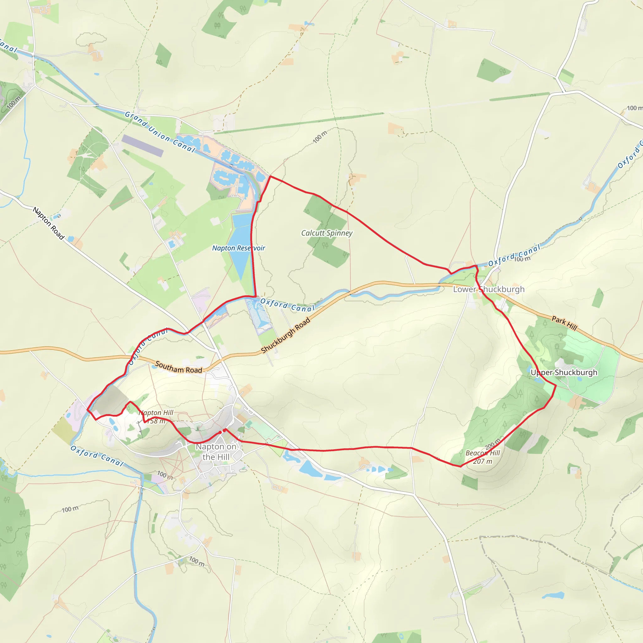 Napton-on-the-hill - Grand Union Canal and Beacon Hill mobile static map