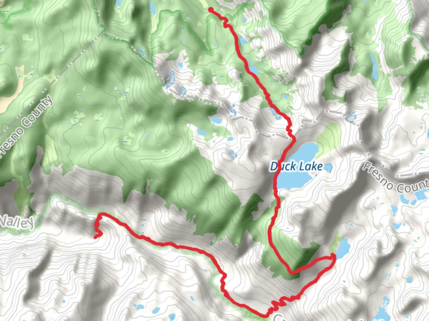 An image depicting the trail Fish Creek, Duck Lake via Duck Pass Trail and its surrounding area.