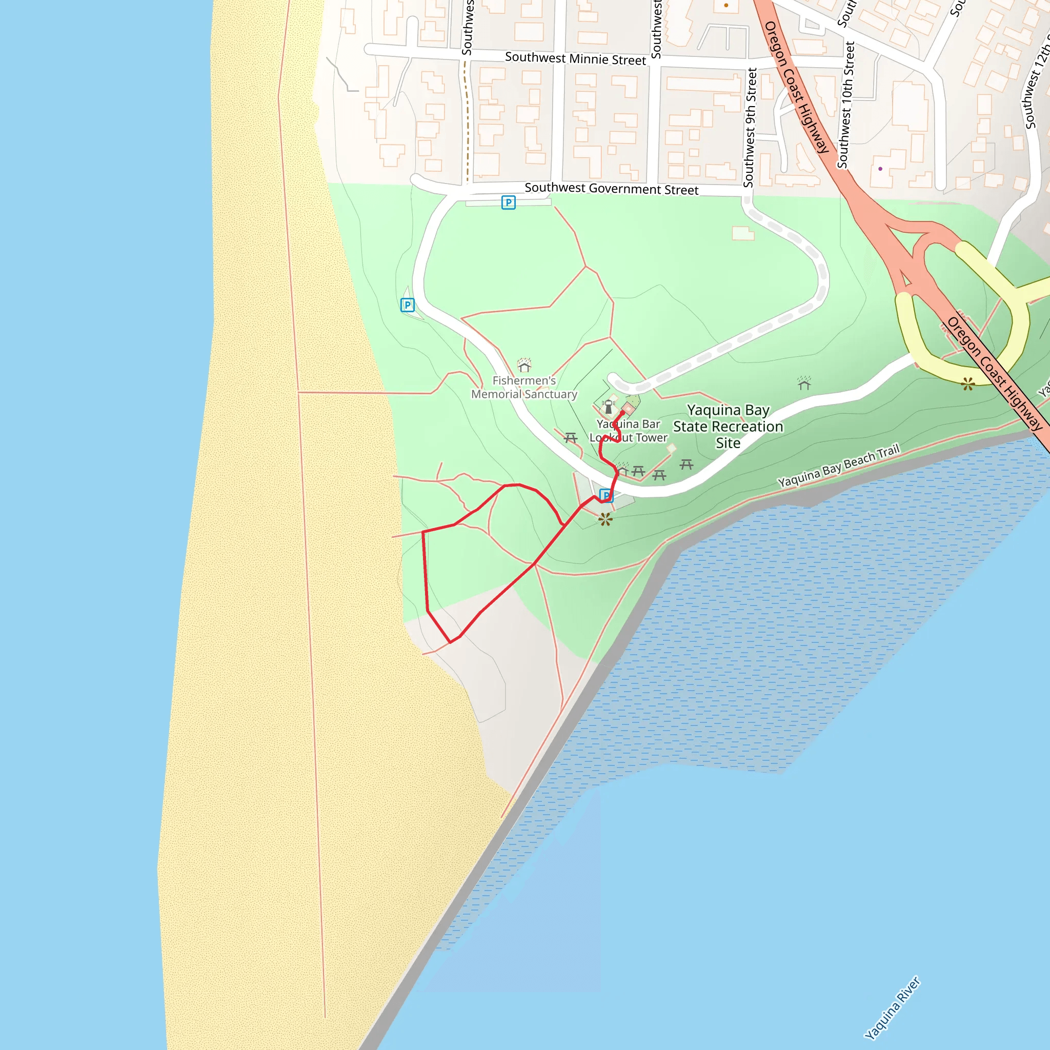 Yaquina Bay State Park Loop mobile static map