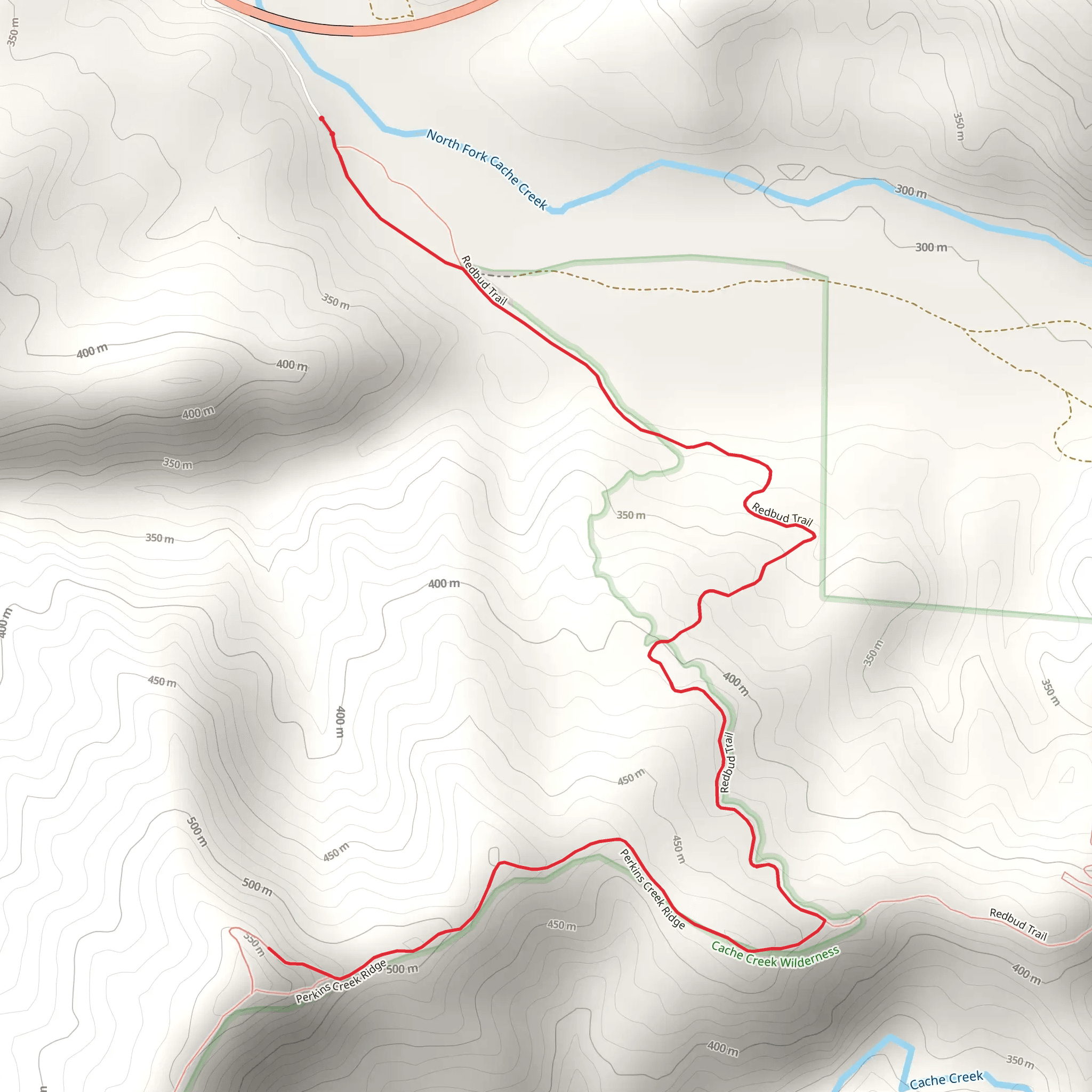 Perkins Creek Ridge via Redbud Trail mobile static map