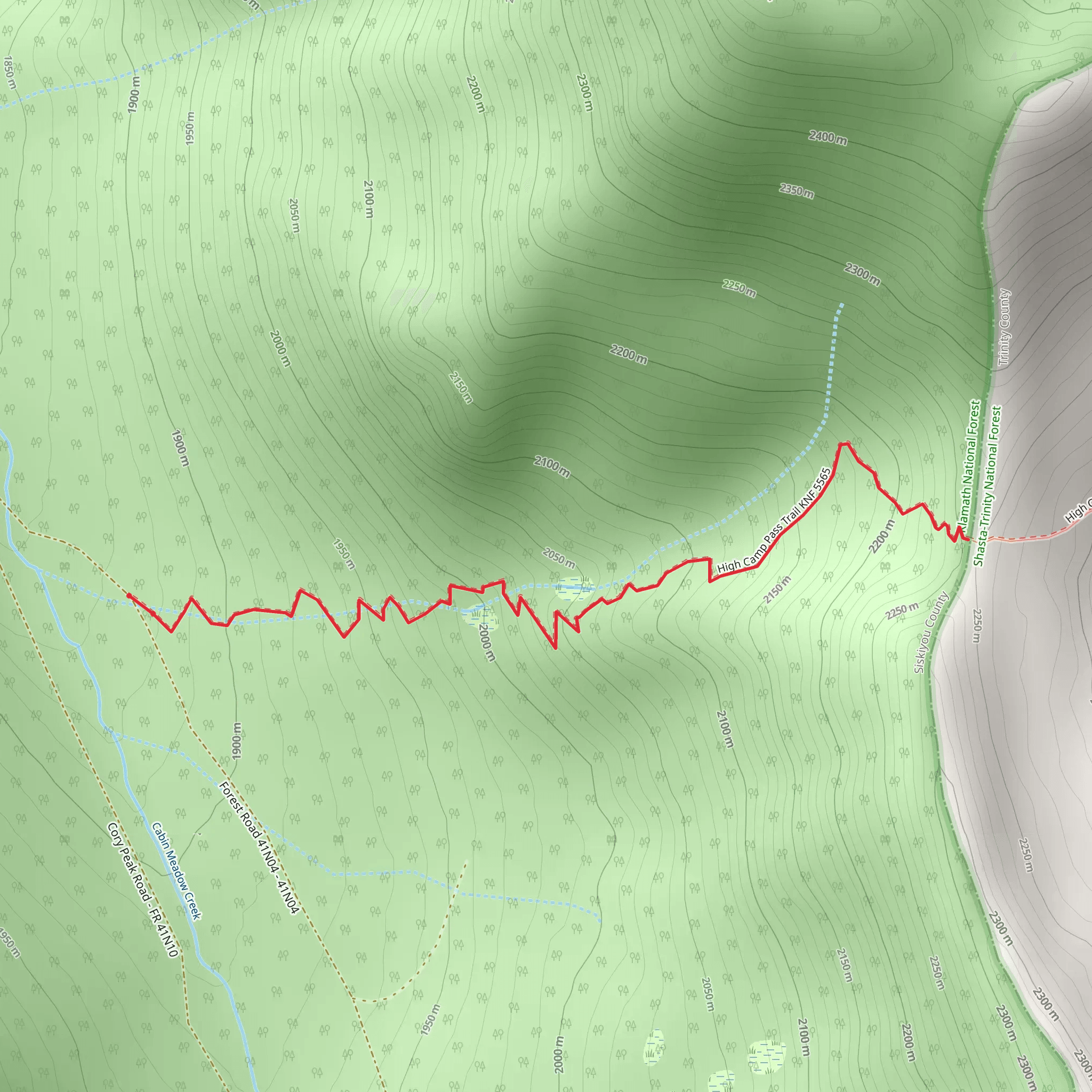 High Camp Trail mobile static map