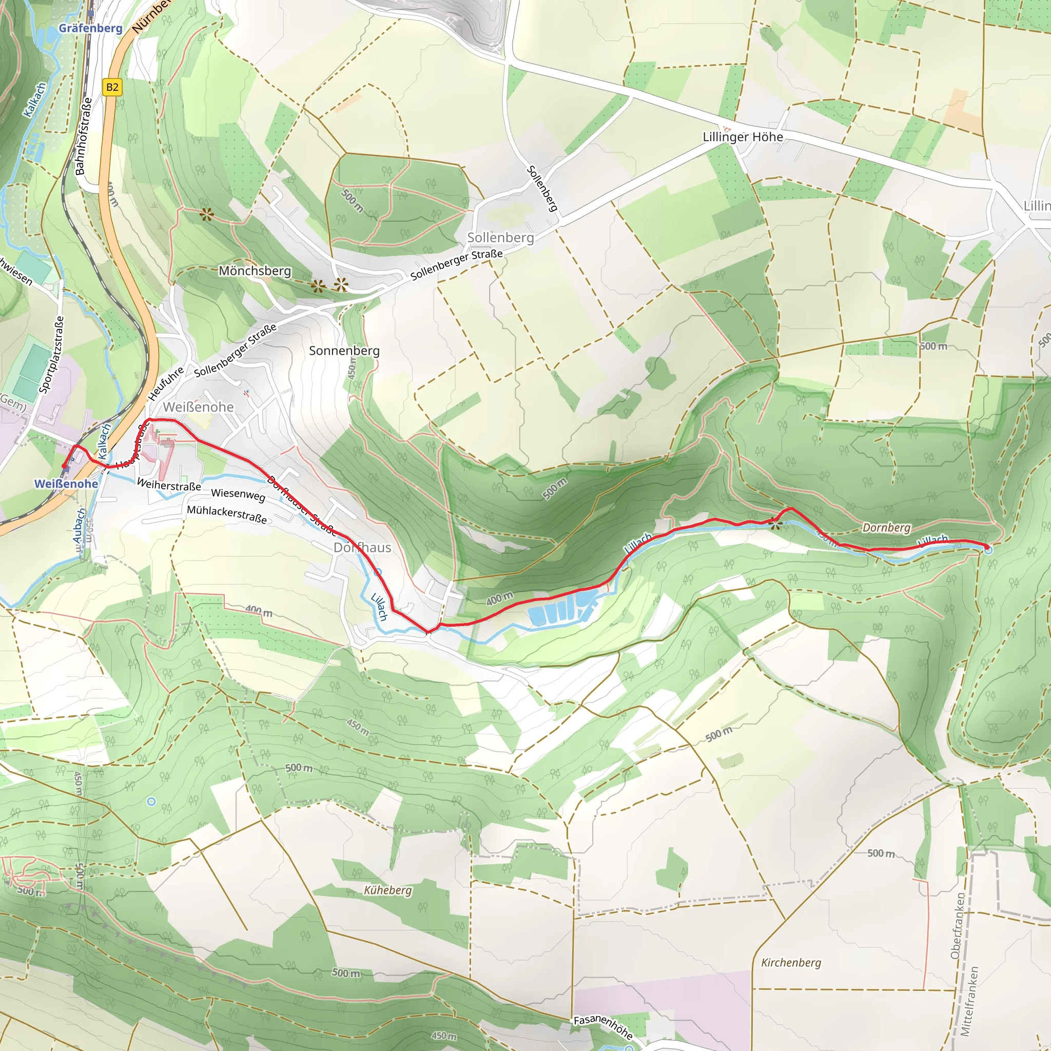Weißenohe to Lillachquelle Walk mobile static map