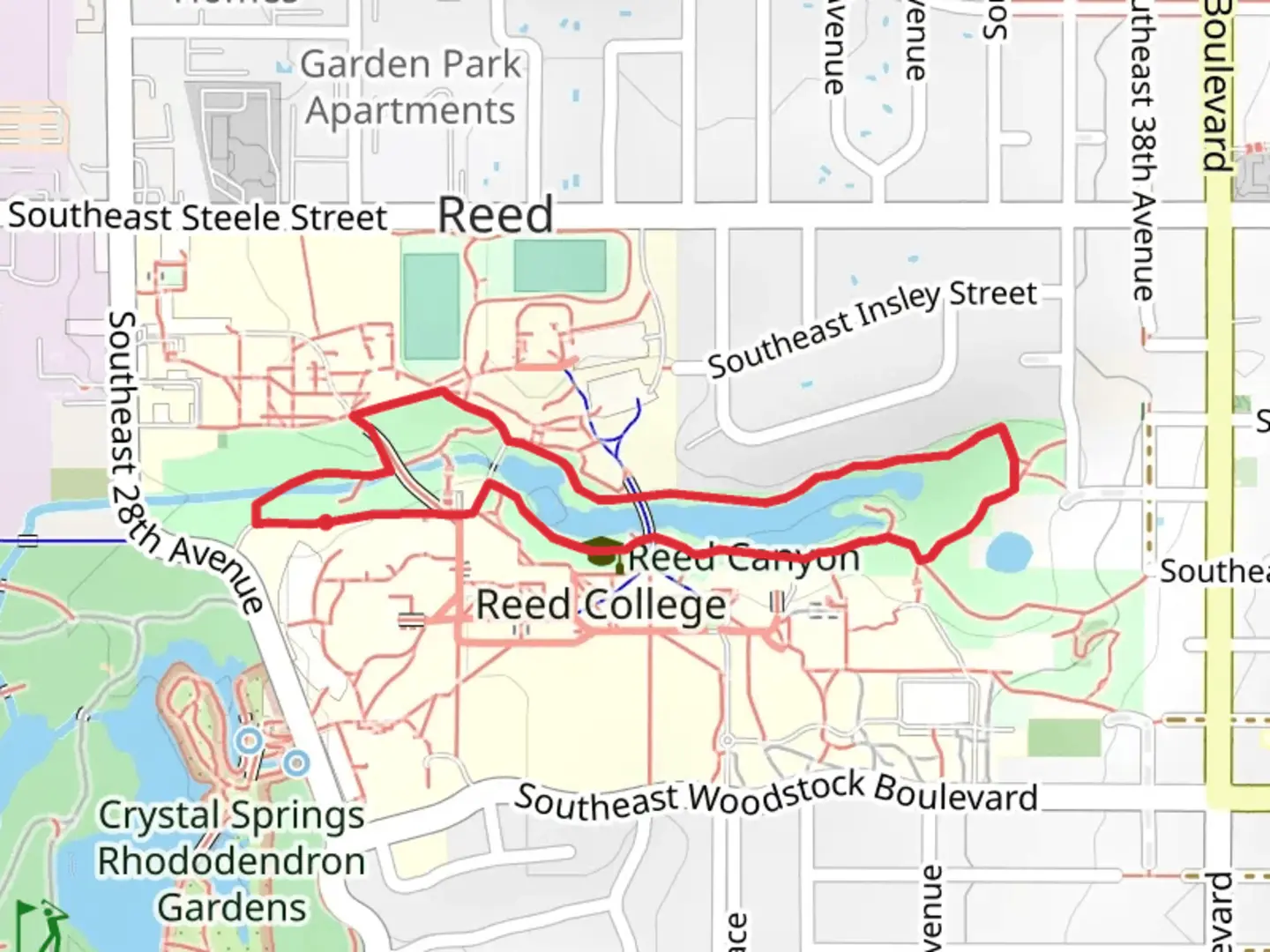 An image depicting the trail Reed Lake Loop and its surrounding area.
