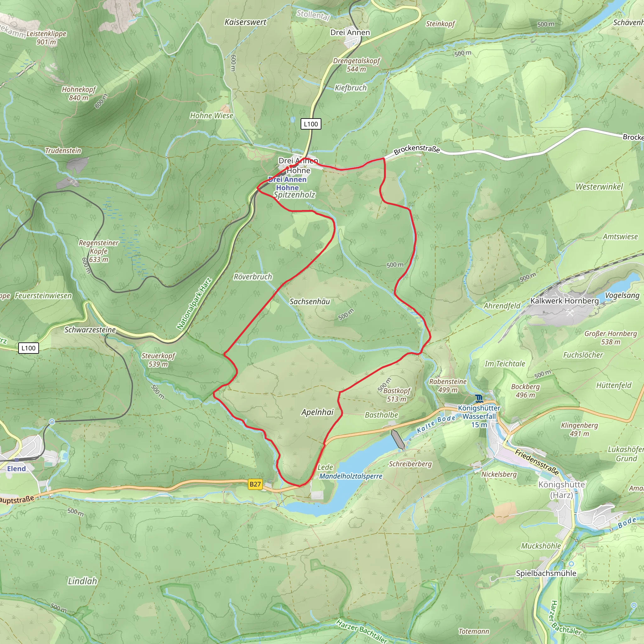 Hohnerundweg and Drei Anne Hohne Mandelholz mobile static map