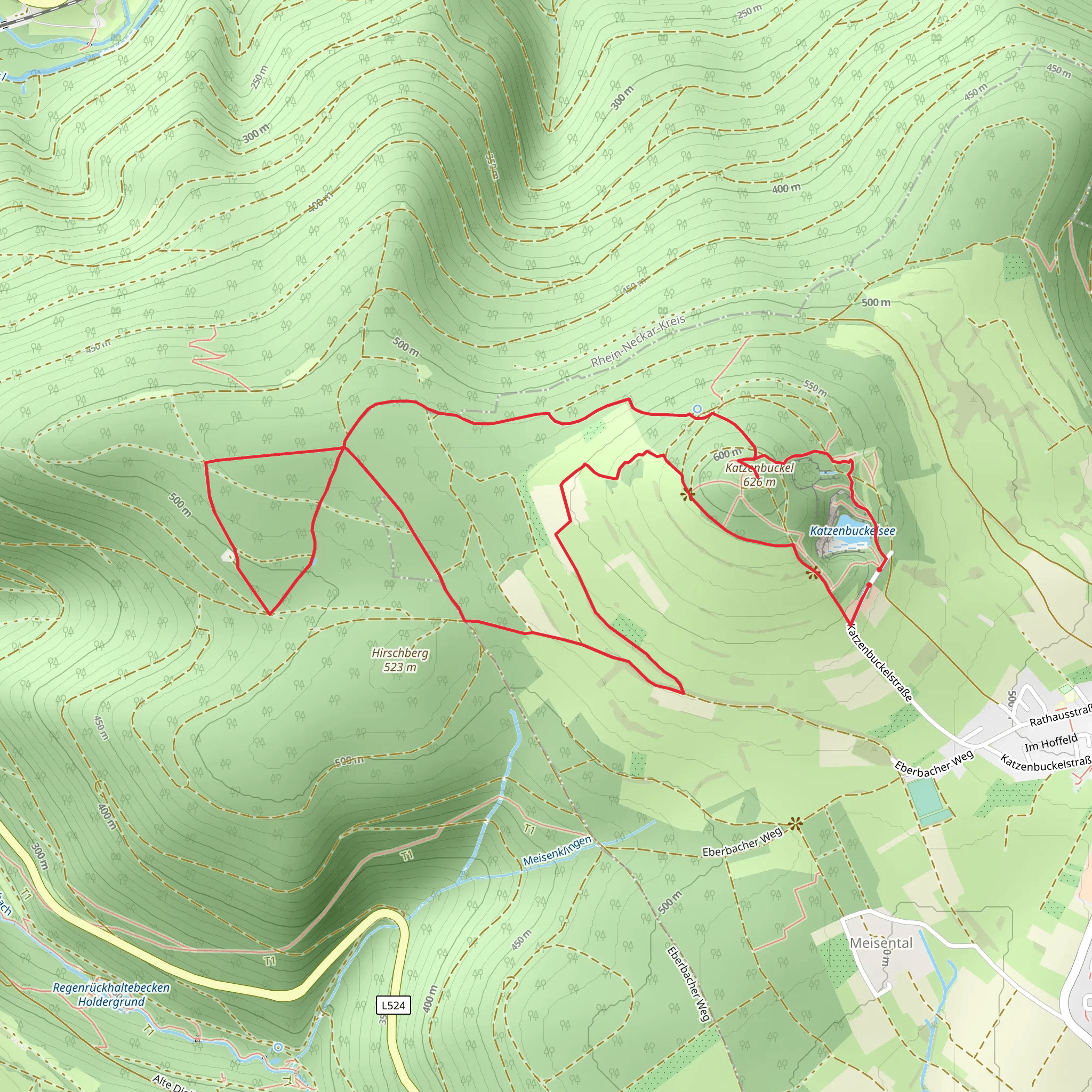 Katzenbuckelsee and Katzenbuckel via Katzensteig mobile static map