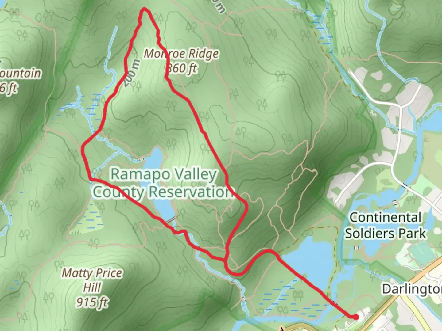 An image depicting the trail Vista, Ridge and MacMillan Reservoir Loop and its surrounding area.