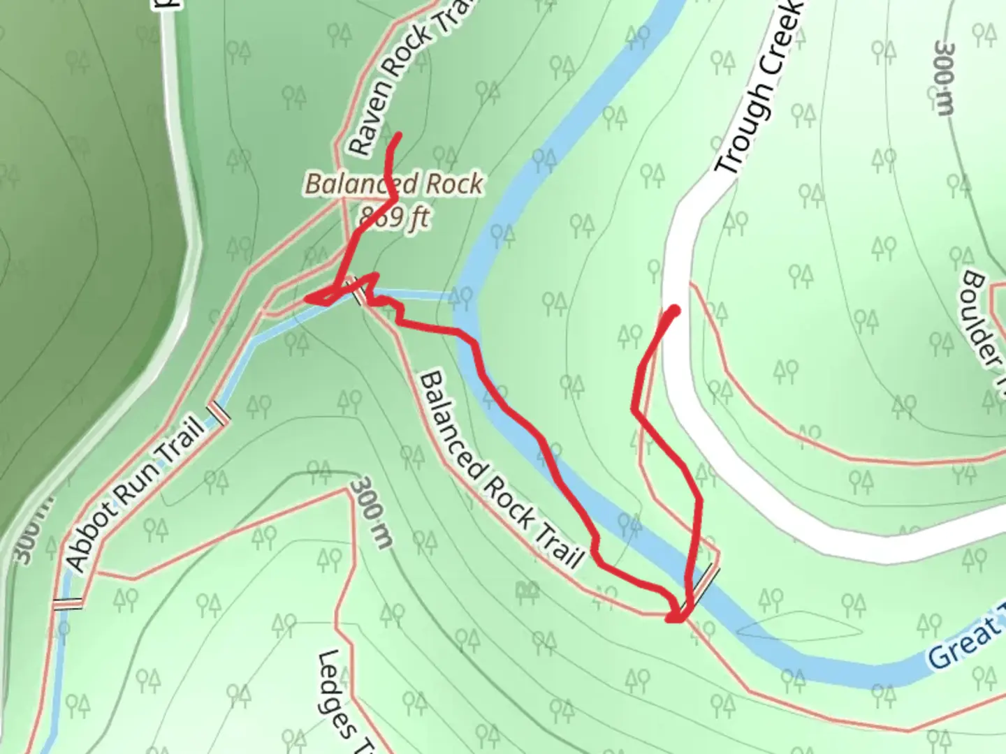 An image depicting the trail Balanced Rock Trail and its surrounding area.