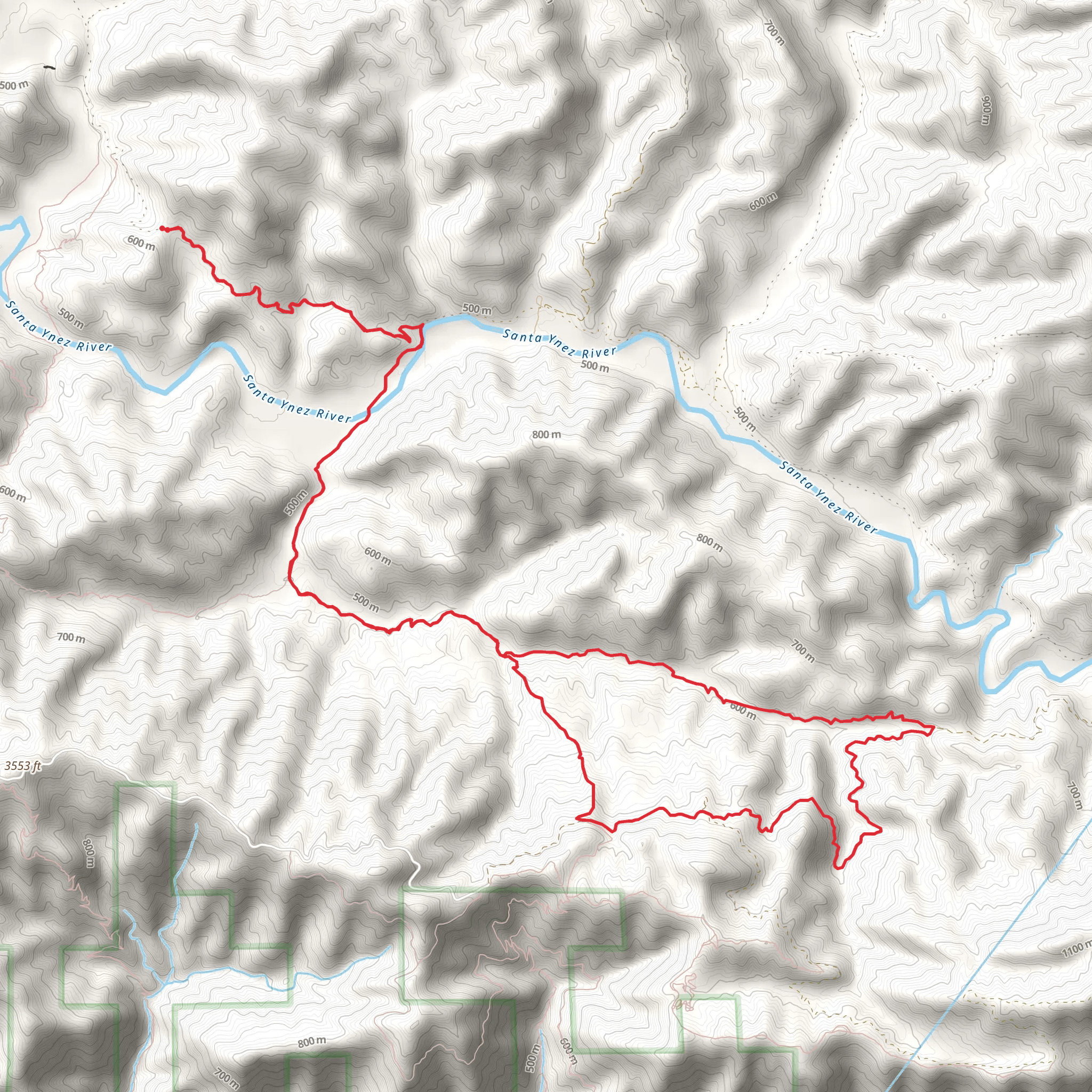 Blue Canyon Trail mobile static map