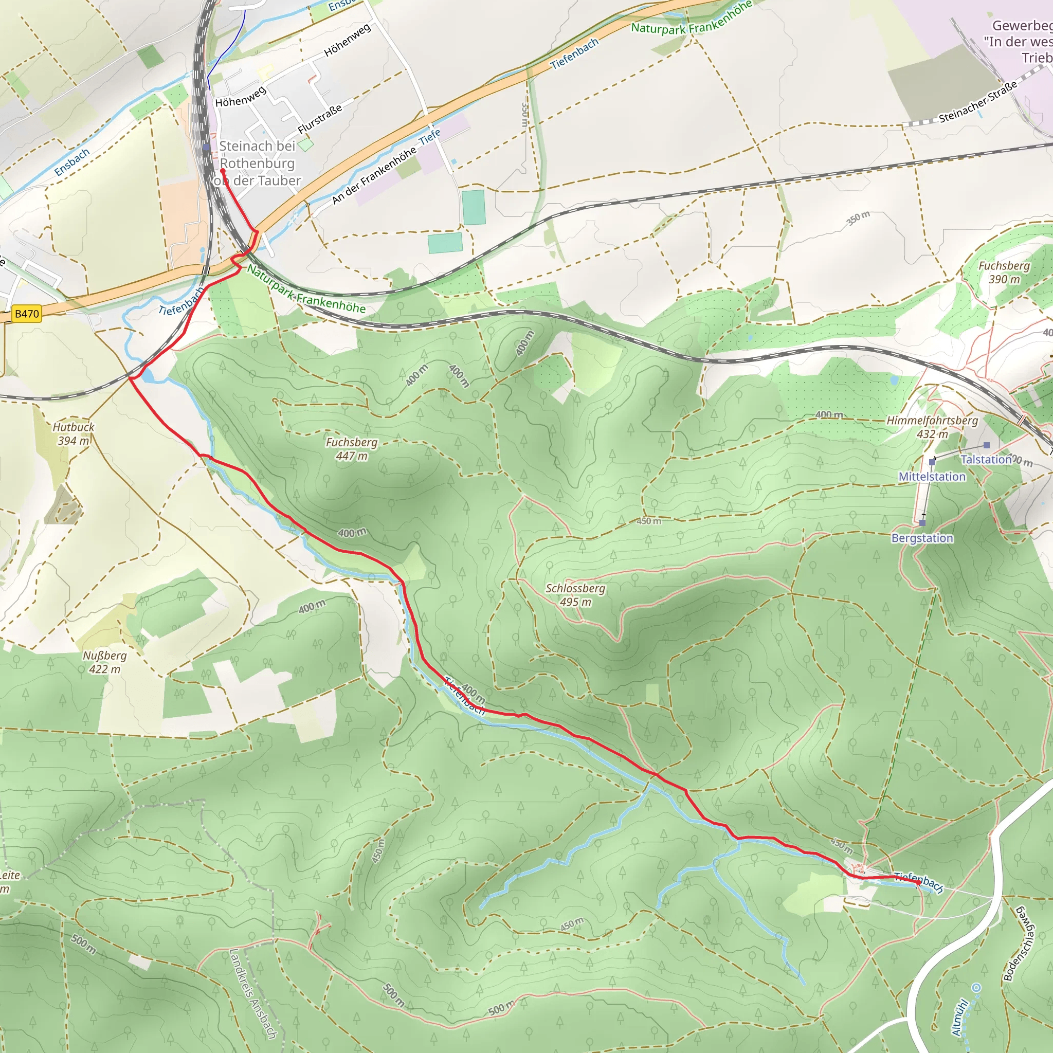 Wildbad to Steinach Walk mobile static map