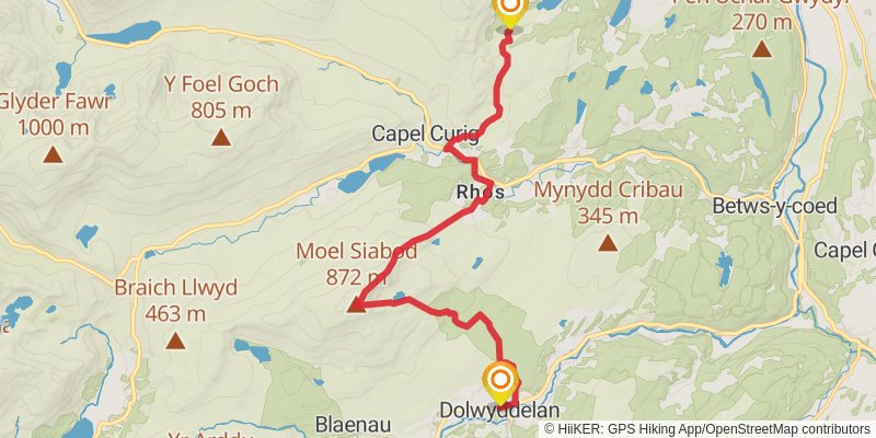Hostels Walk from Aber stage 5 Map