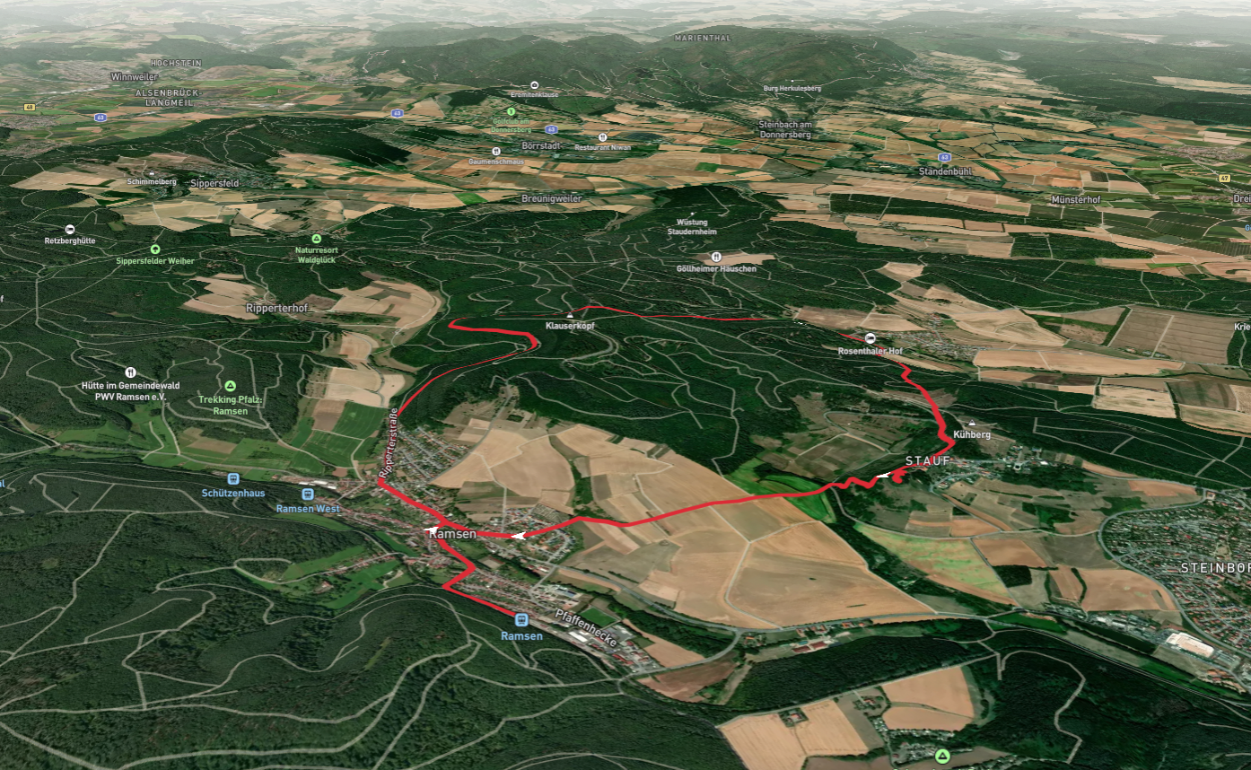 Mennonitenfriedhof and Schloßerg Loop via Ripperterstraße - Ramsen