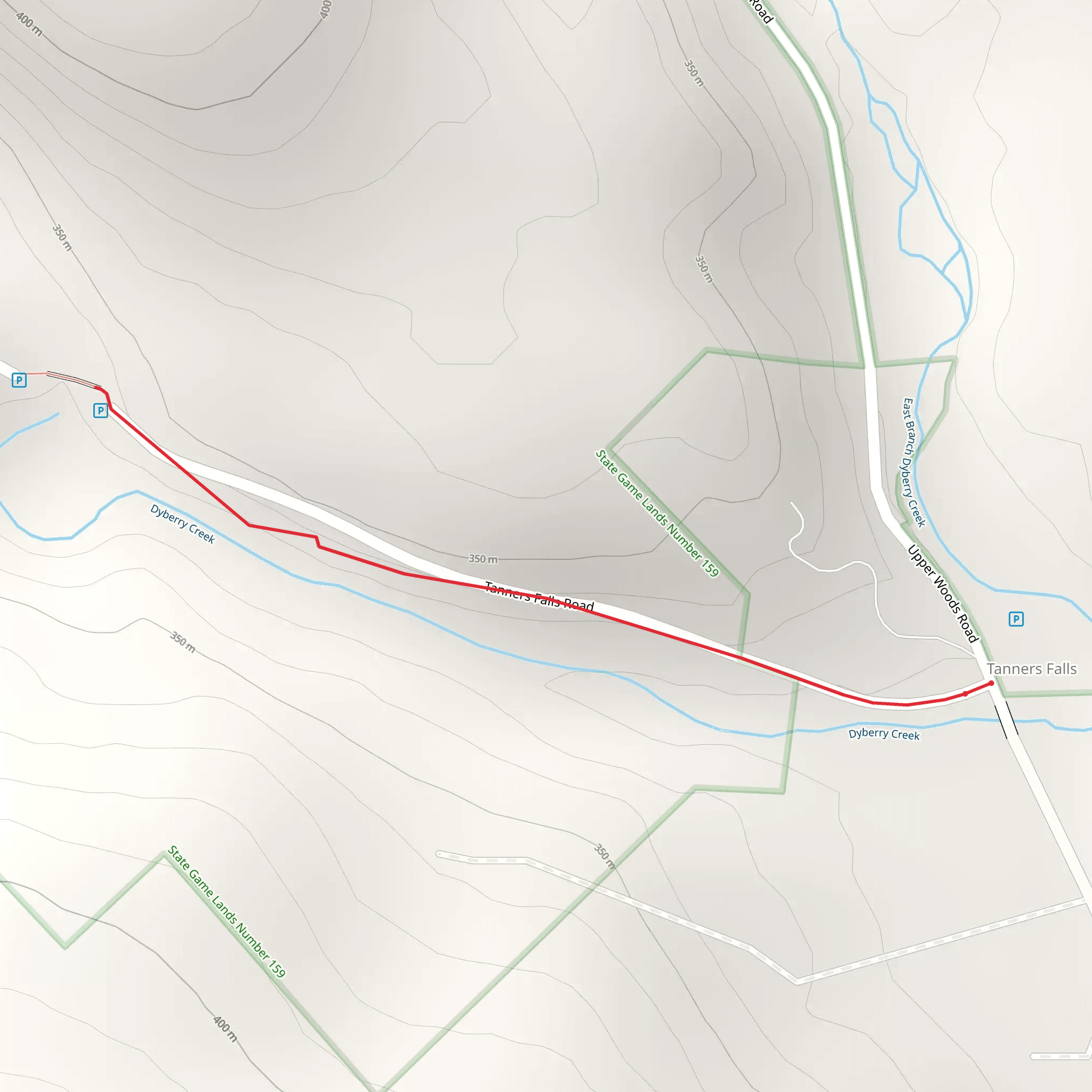 Tanners Falls Trail mobile static map