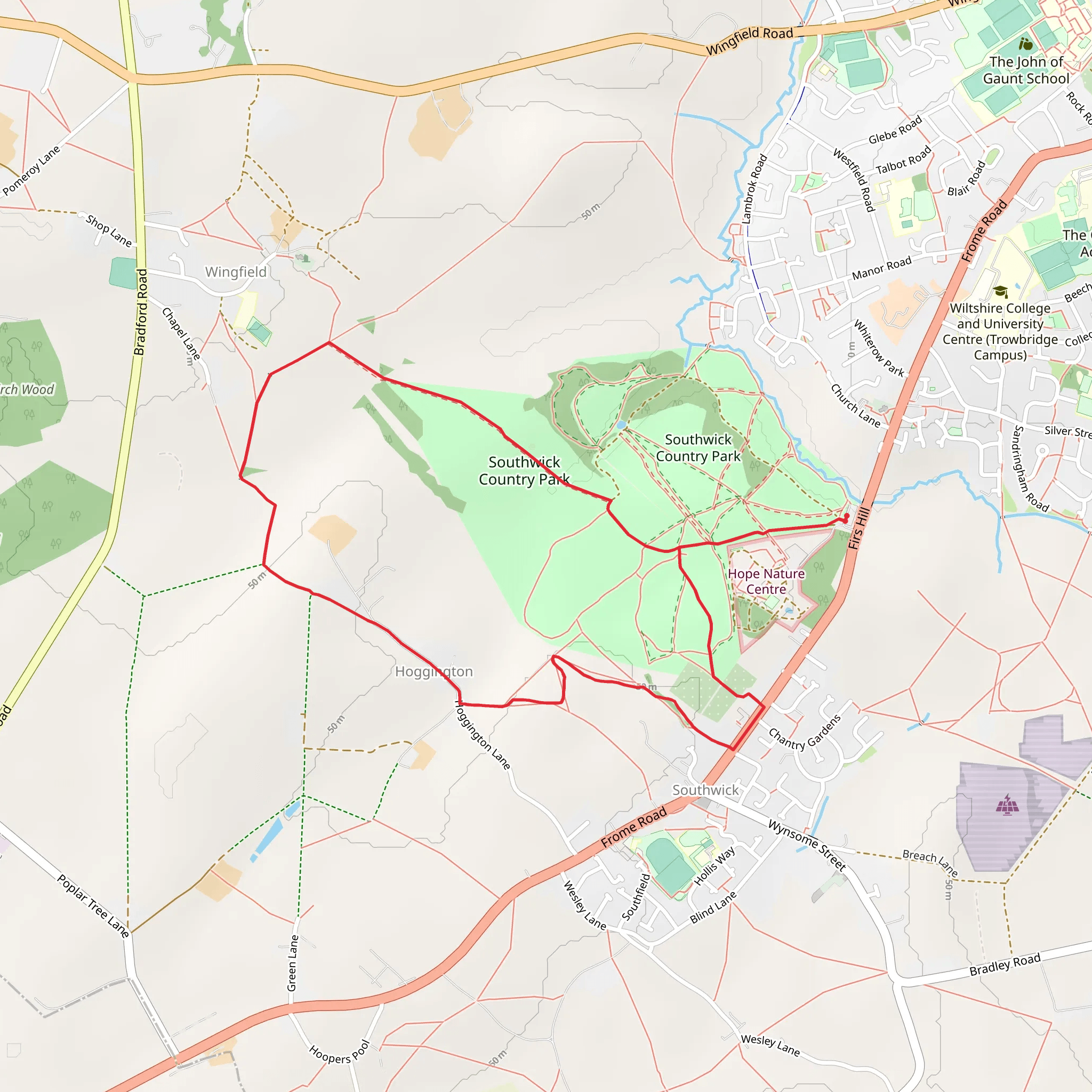 Southwick Country Park Loop mobile static map