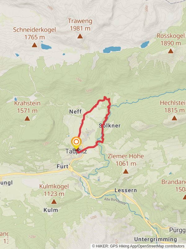 Tauplitz Waterfall Trail mobile static map