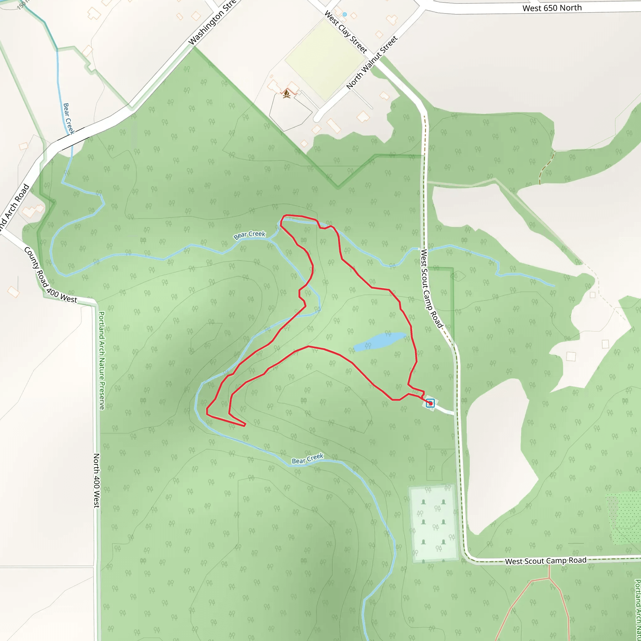 West Scout Camp Road Loop mobile static map