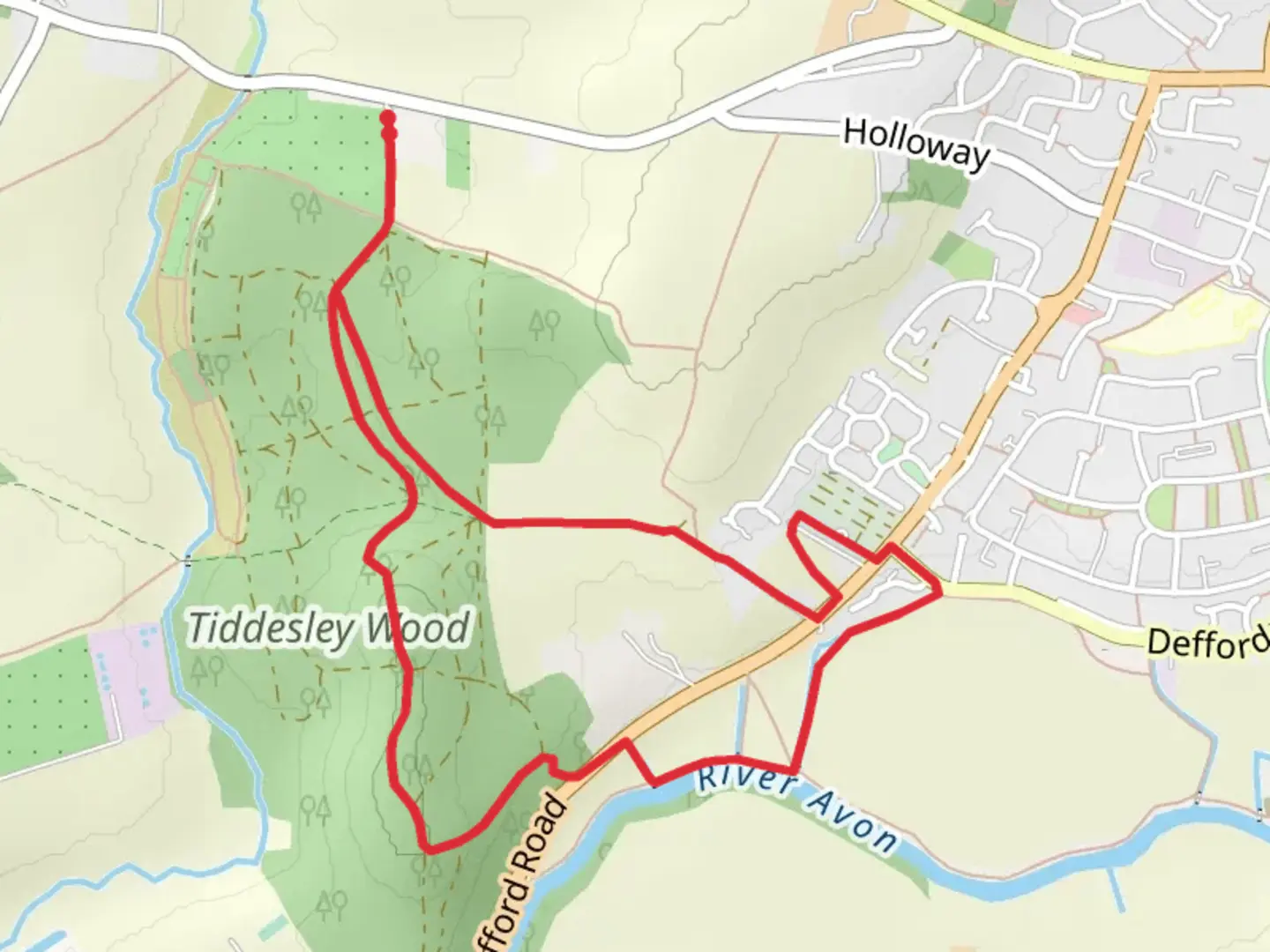 An image depicting the trail Tiddesley Wood Long Loop and its surrounding area.