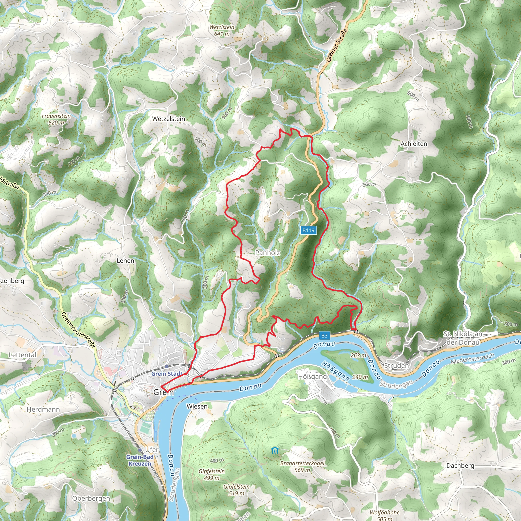 Stillensteinklamm Gorge and High Route mobile static map
