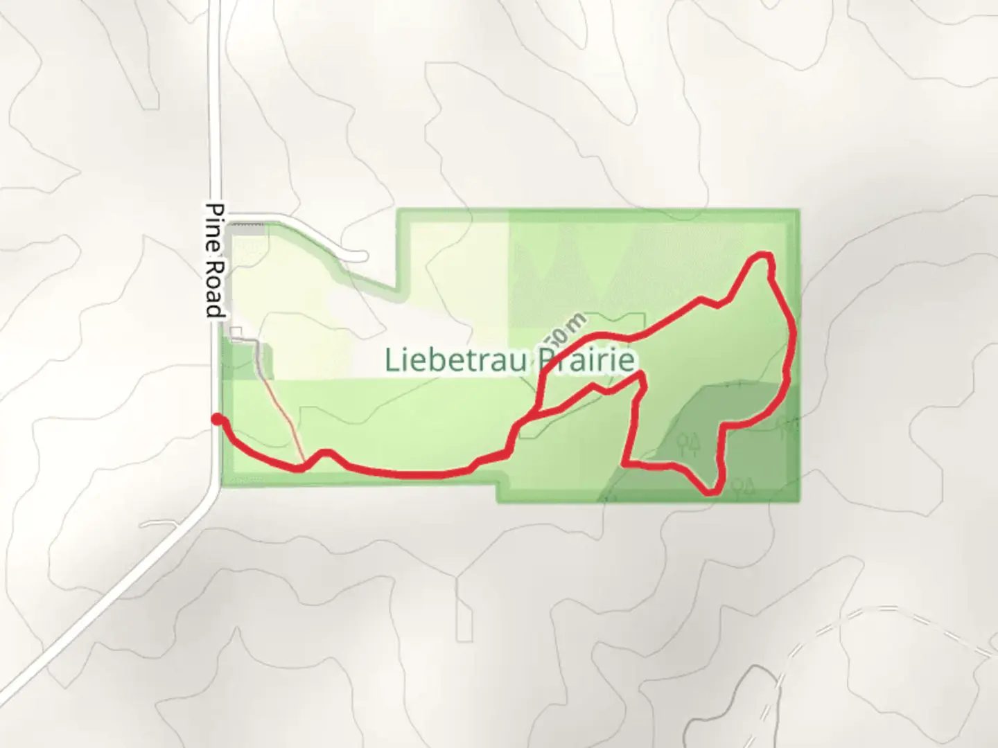 An image depicting the trail Ice Age Loop Trail - Pine Road and its surrounding area.