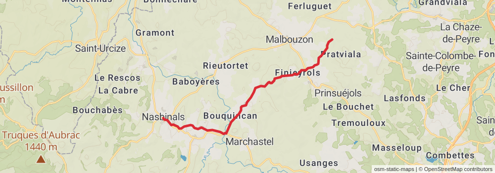 Camino Strasbourg-Saint Jean Pied de Port via Le Puy stage 51 Map