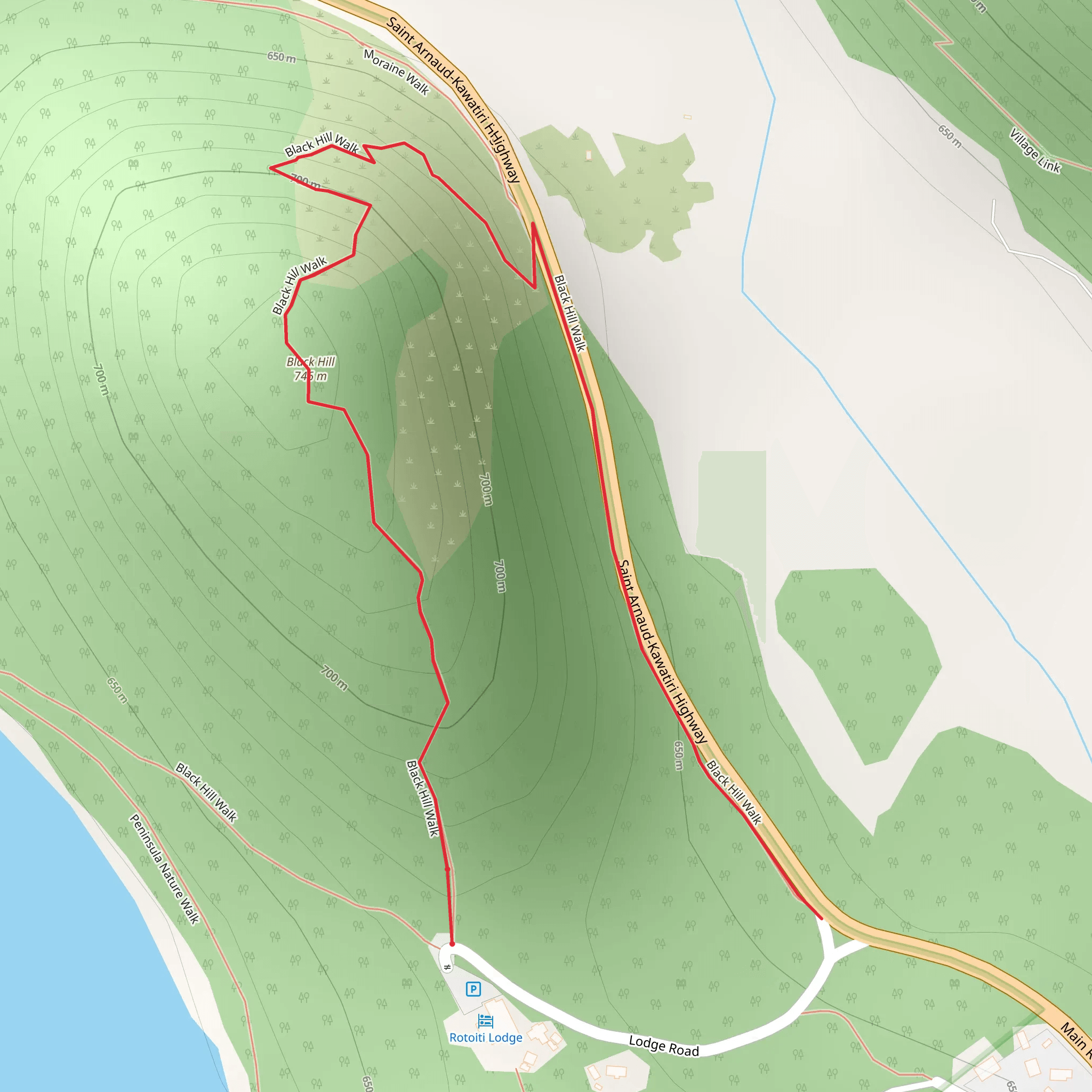 Lake Rotoiti - West Bay - Black Hill Walk mobile static map