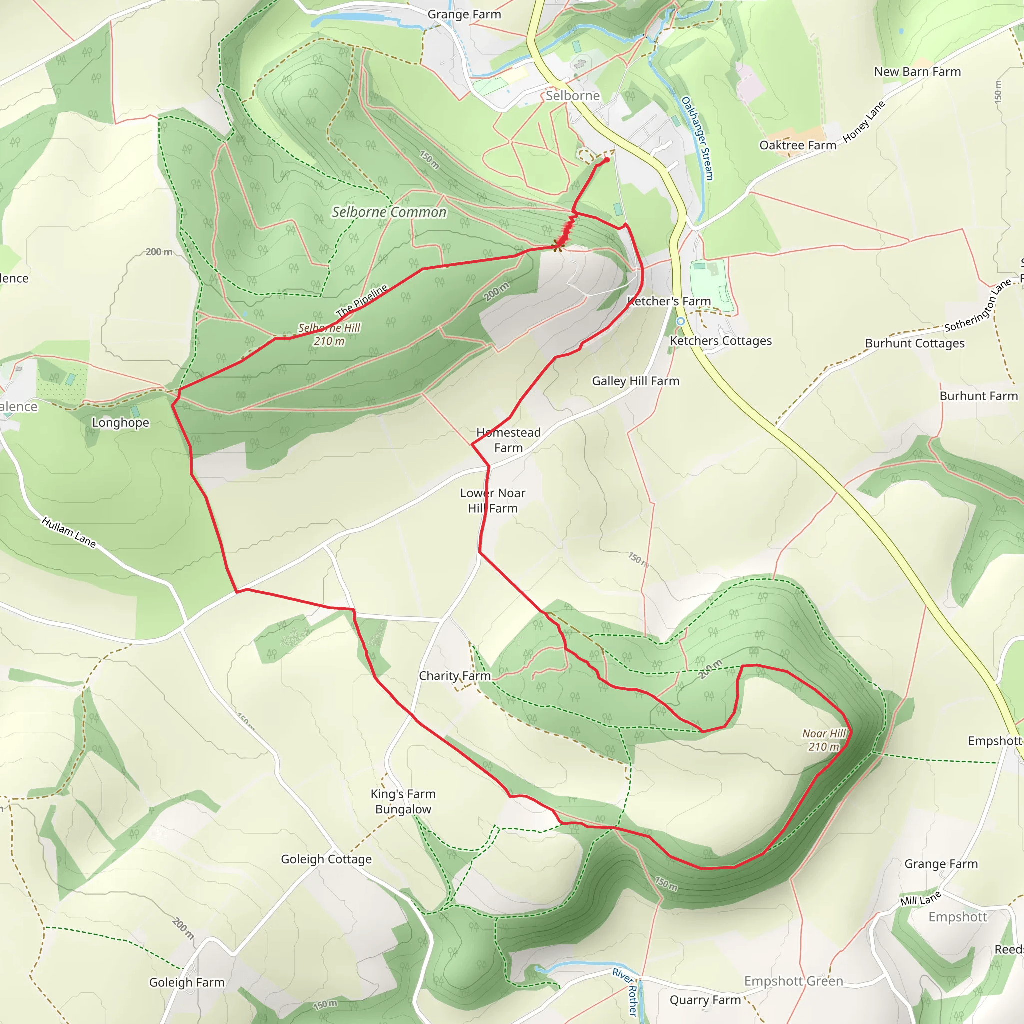 Selborne Hill and Noar Hill Loop mobile static map