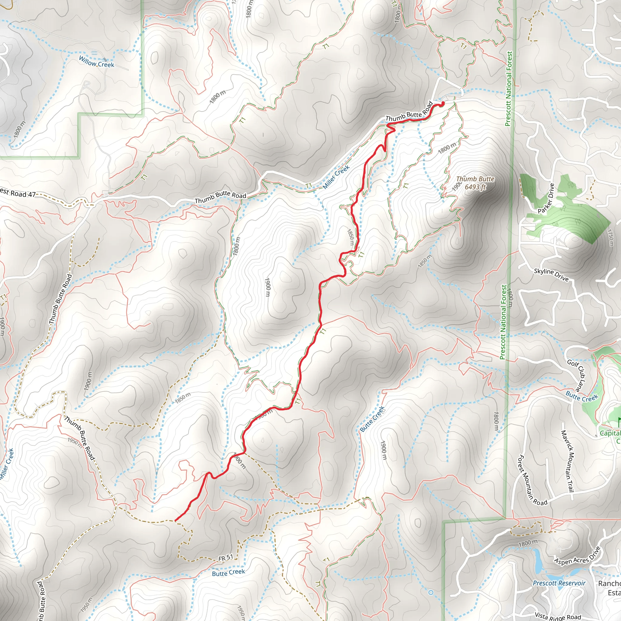 Thumb Butte Bypass Trail mobile static map