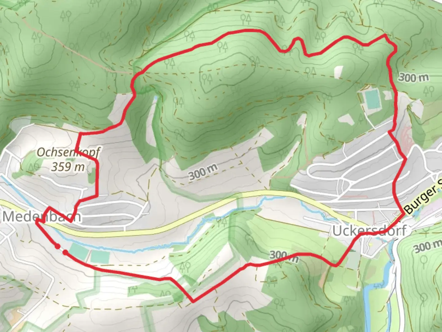 An image depicting the trail U4 Spechtweg and its surrounding area.