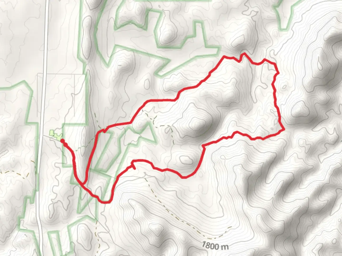 An image depicting the trail Glen Erin Creek and Hazelroad dt Cutoff Loop and its surrounding area.