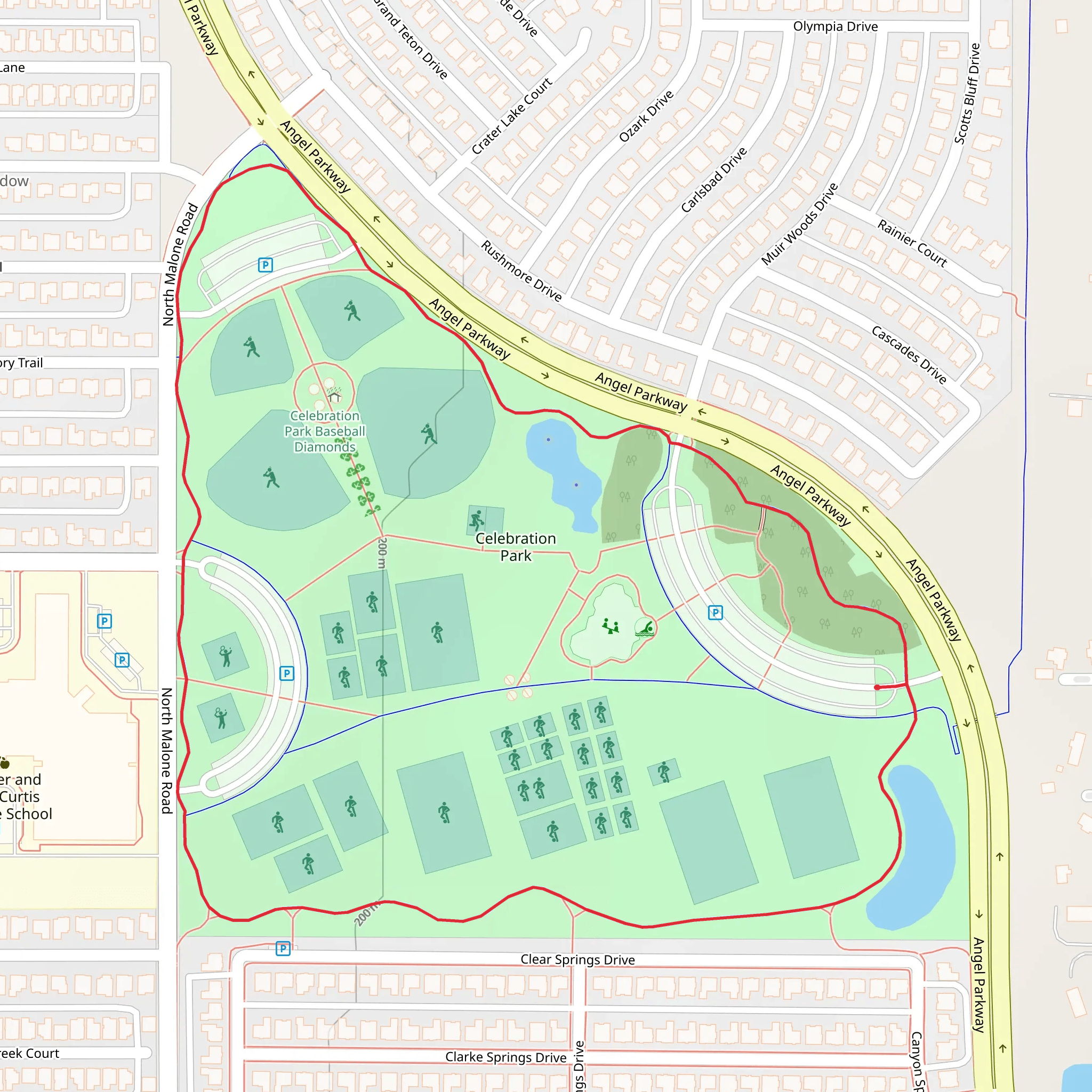 Celebration Park Loop mobile static map