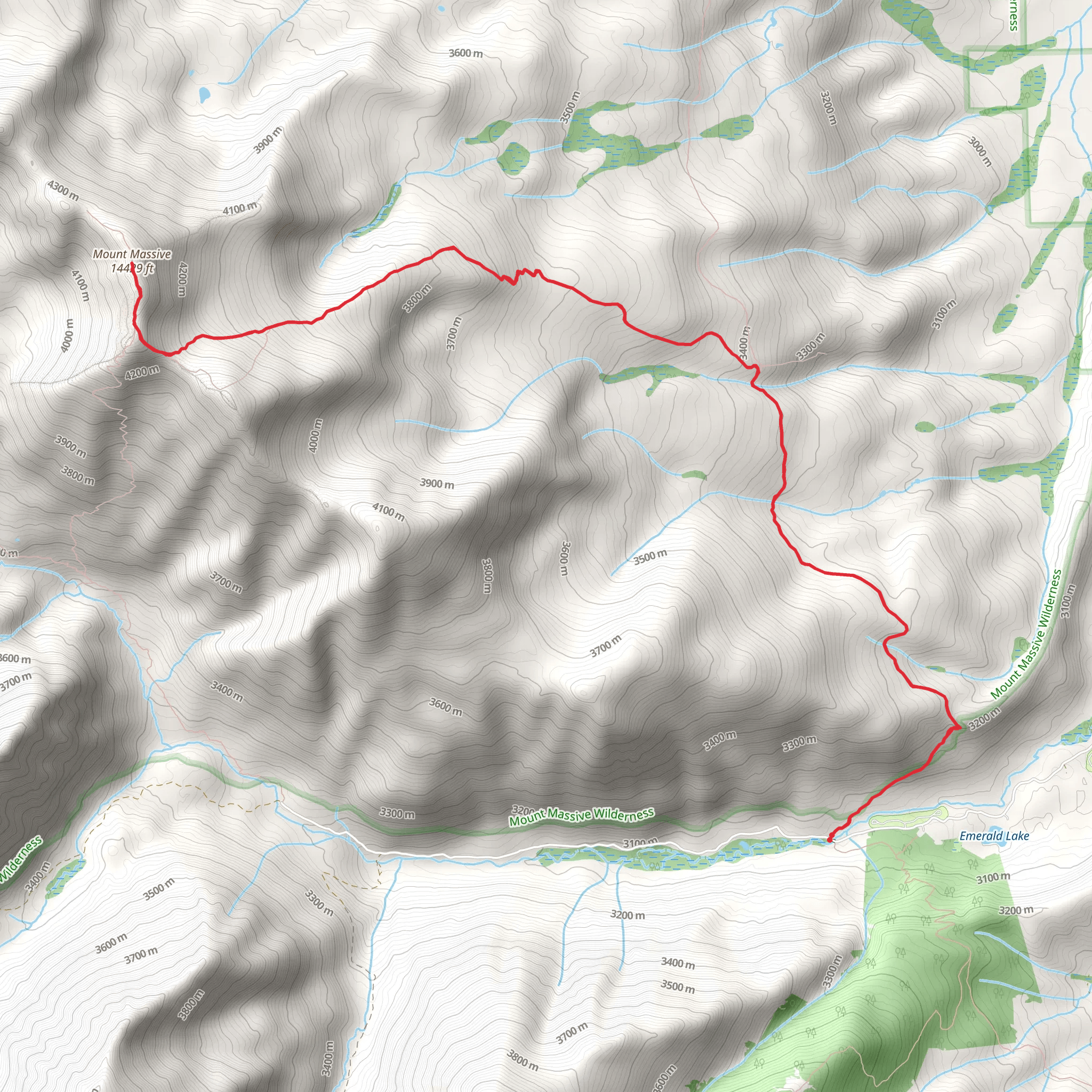 Mount Massive via Colorado Trail mobile static map