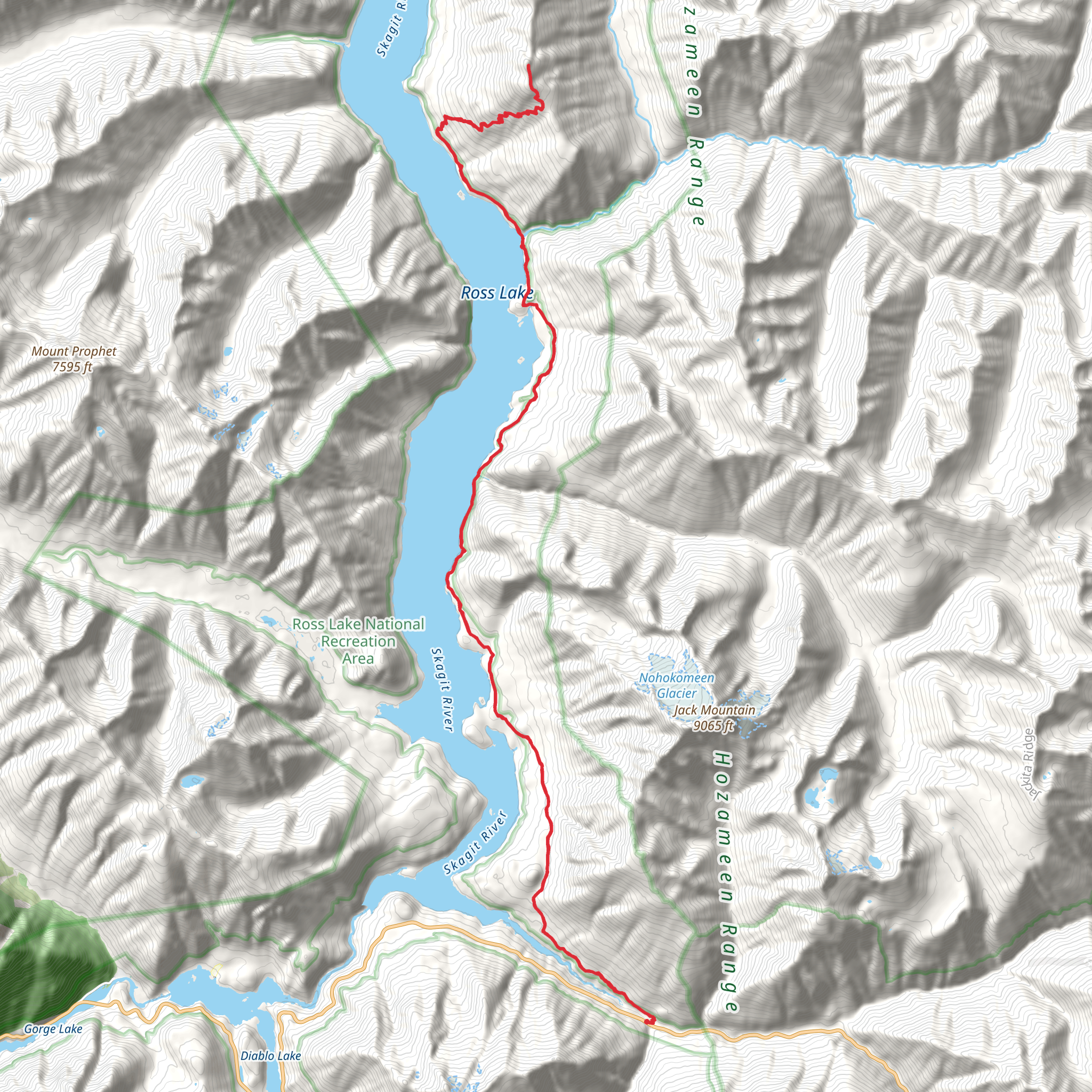 Desolation Peak via East Bank Trail mobile static map
