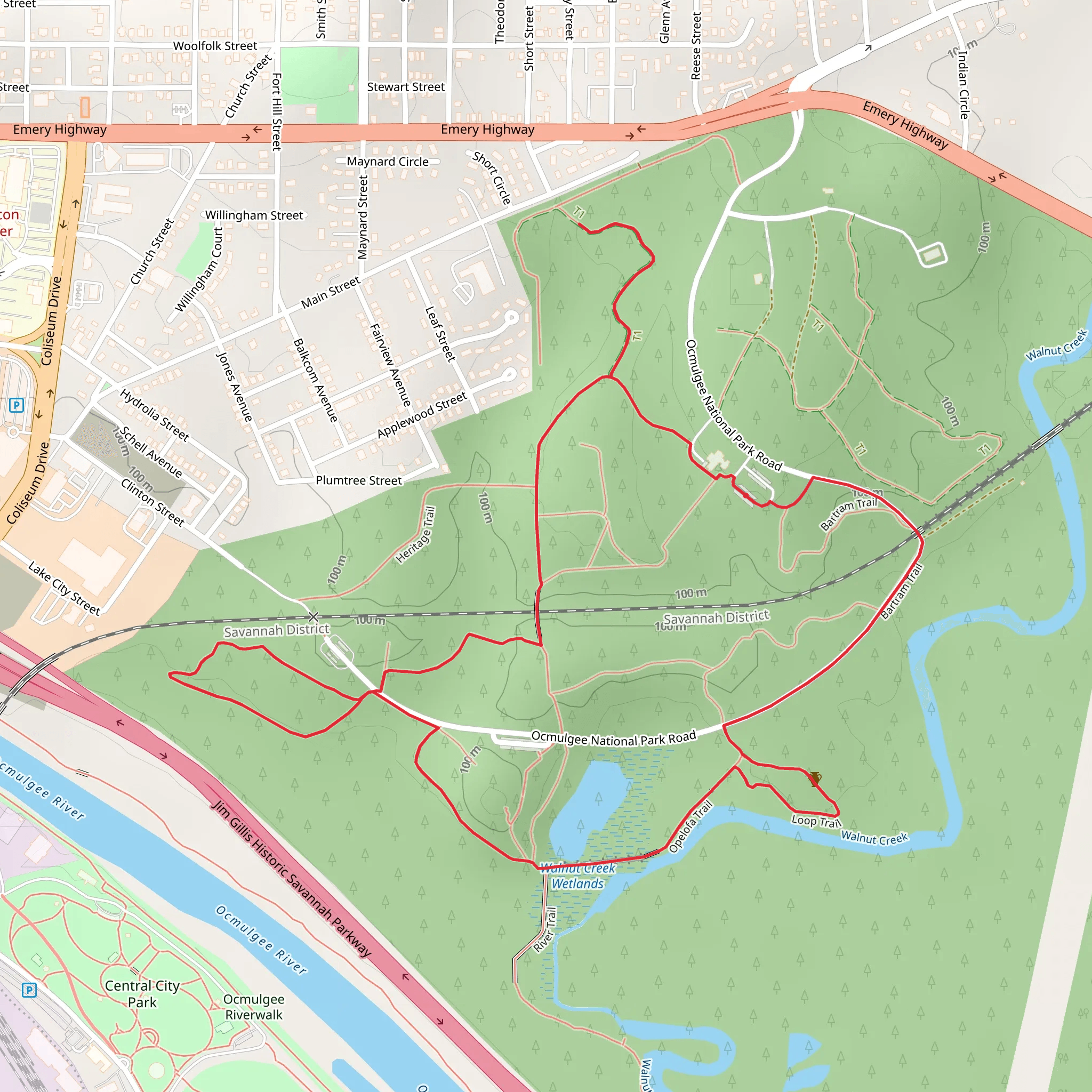 Bartram, Opelofa and McDougal Mound Loop Trail mobile static map