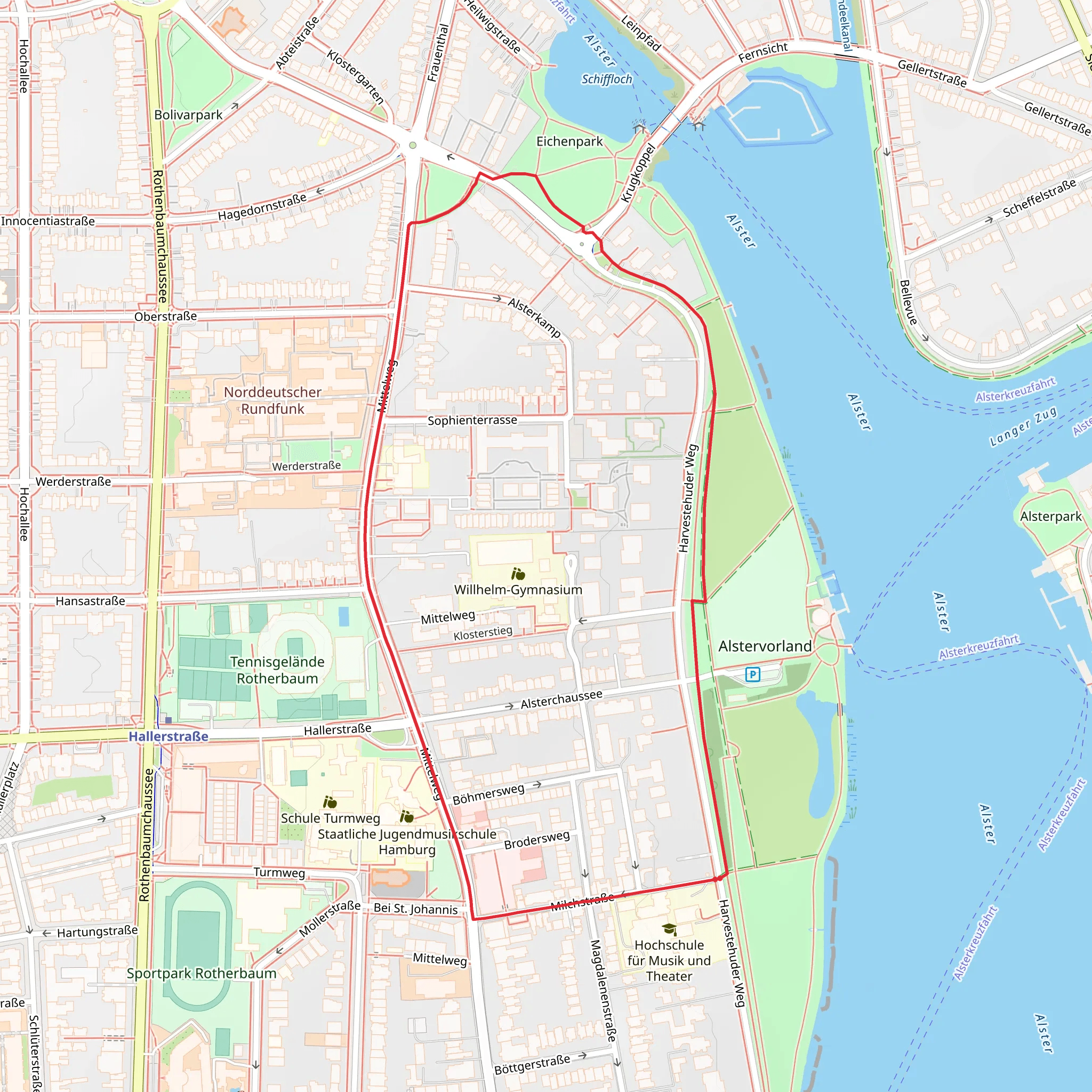 Hallerstrasse Loop mobile static map
