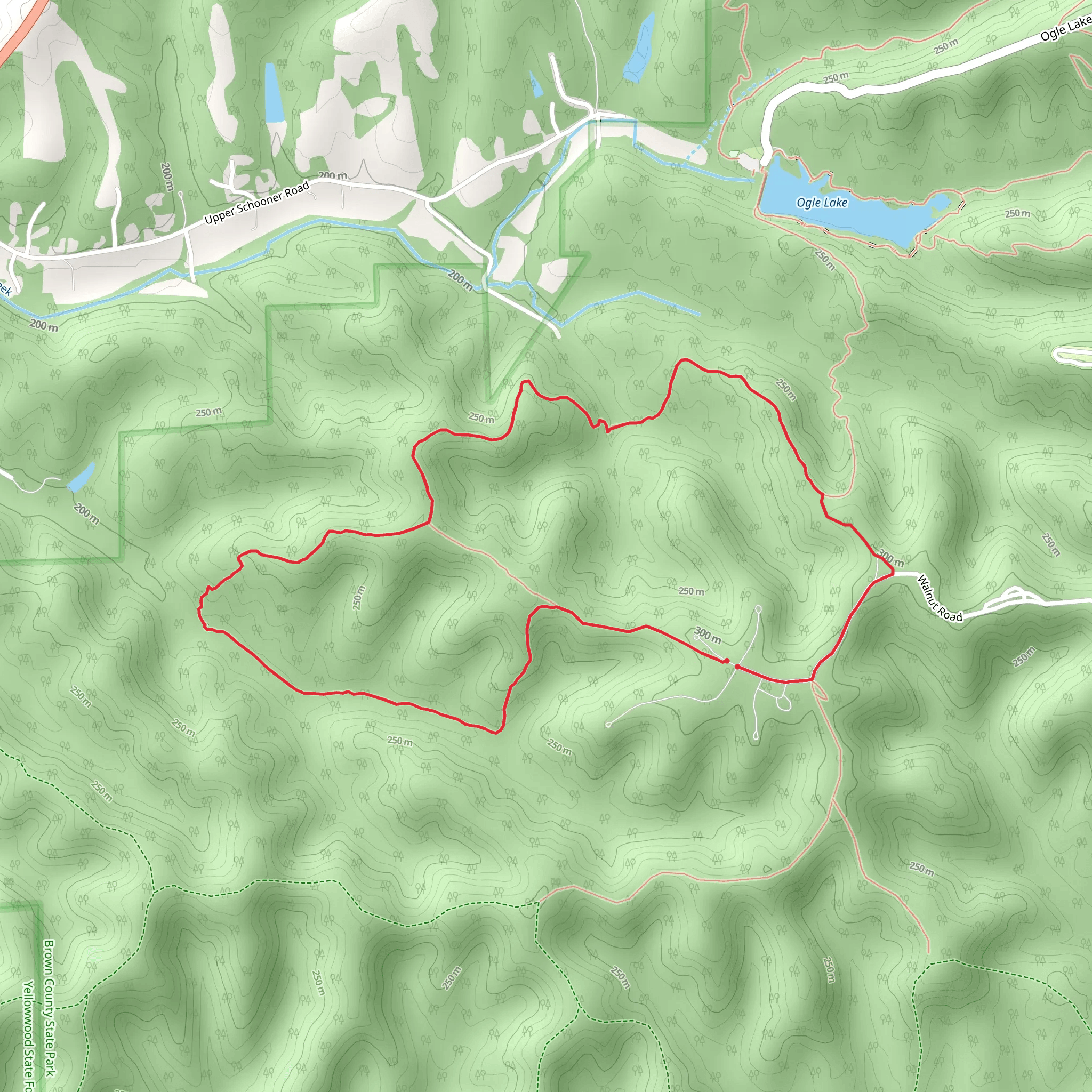 Vollmer Trail and Taylor Ridge Trail mobile static map