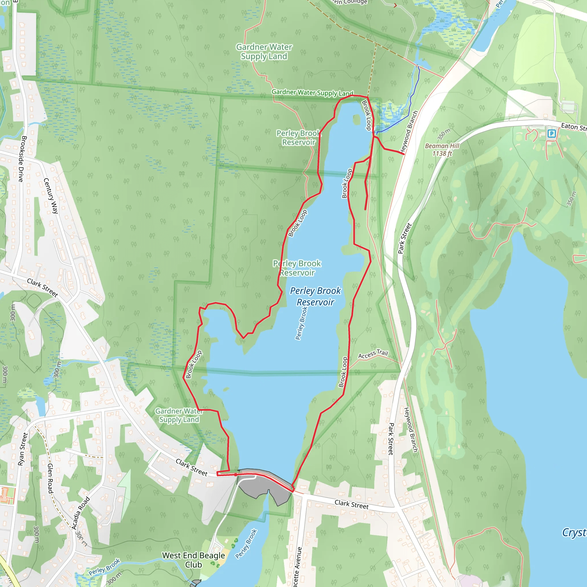 Perley Brook Reservoir Loop mobile static map