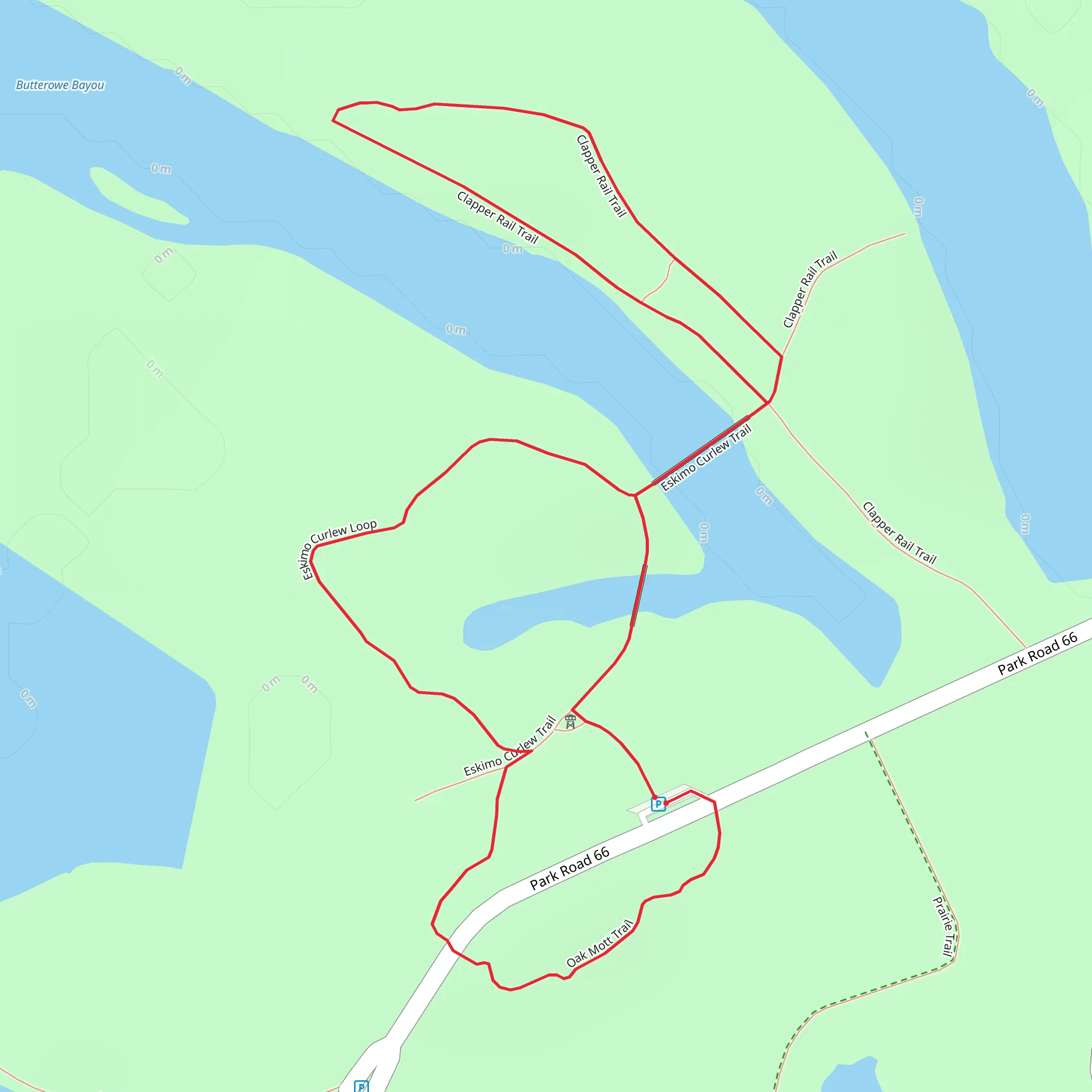 Galveston Island State Park - Heron's Walk Trail mobile static map