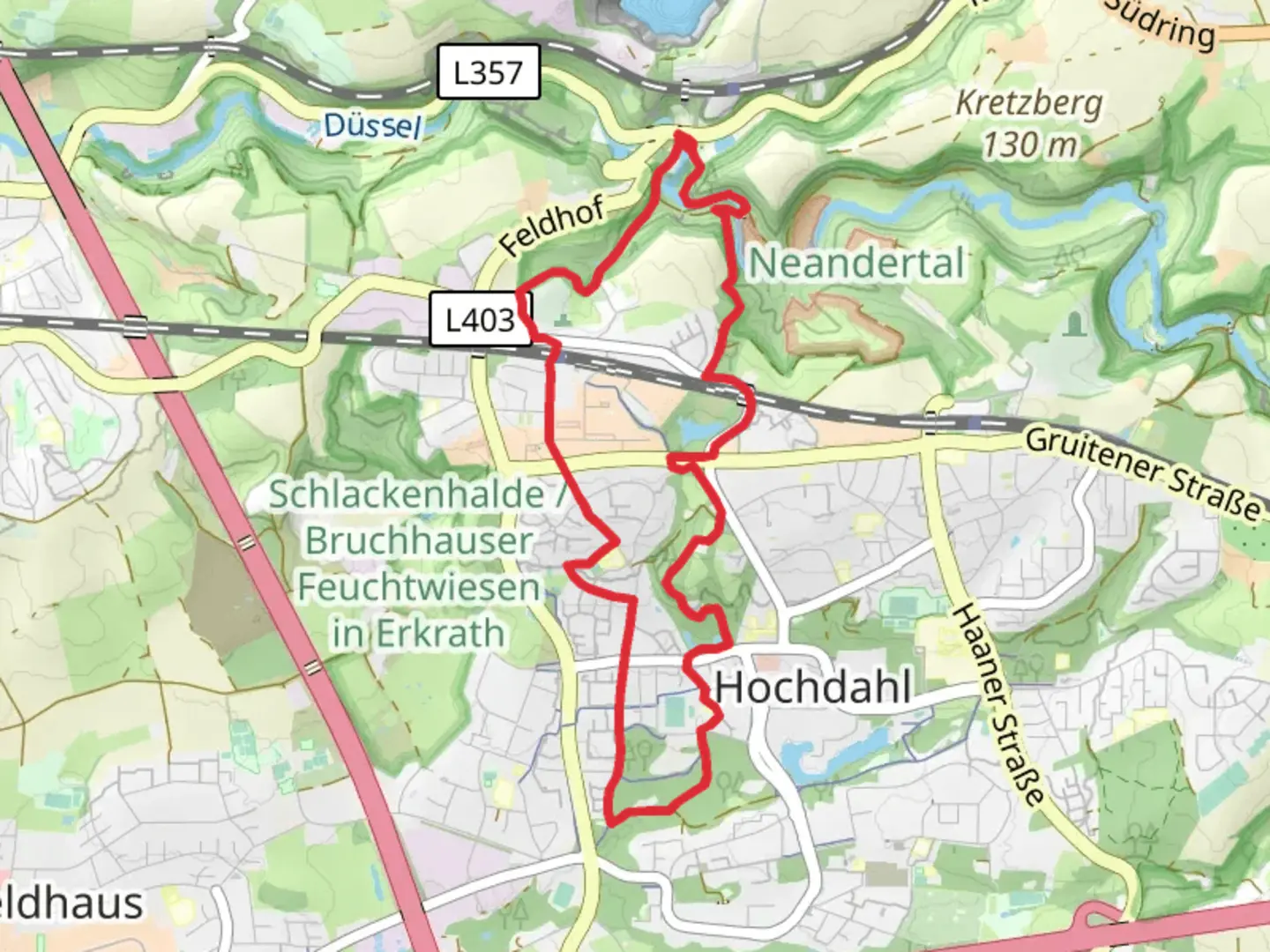 An image depicting the trail Bayergraben Loop and its surrounding area.