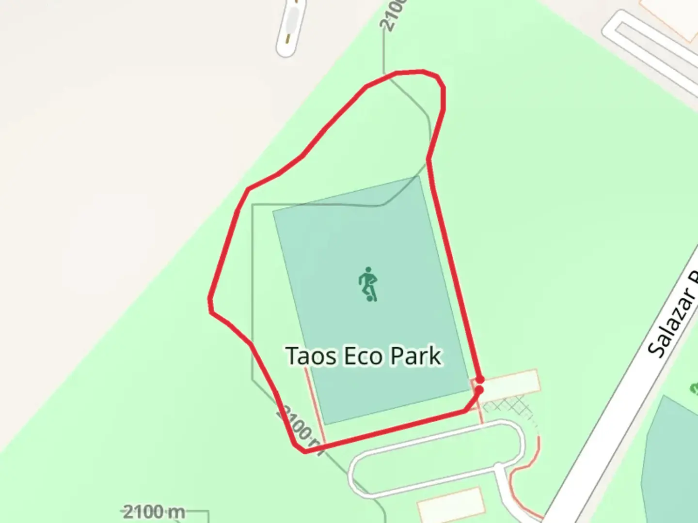 An image depicting the trail Taos Eco Park Loop and its surrounding area.