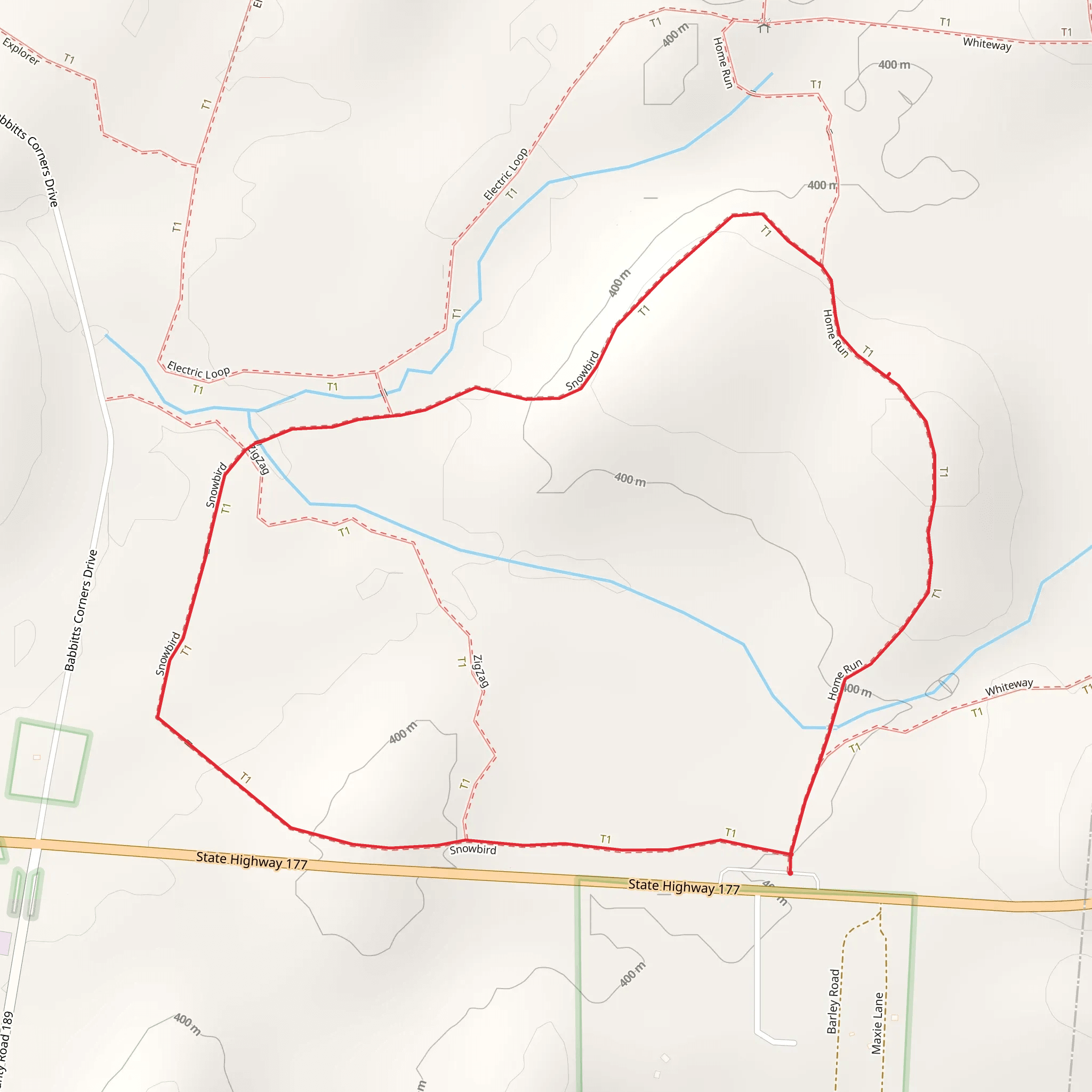 Snowbird and Home Run Loop mobile static map