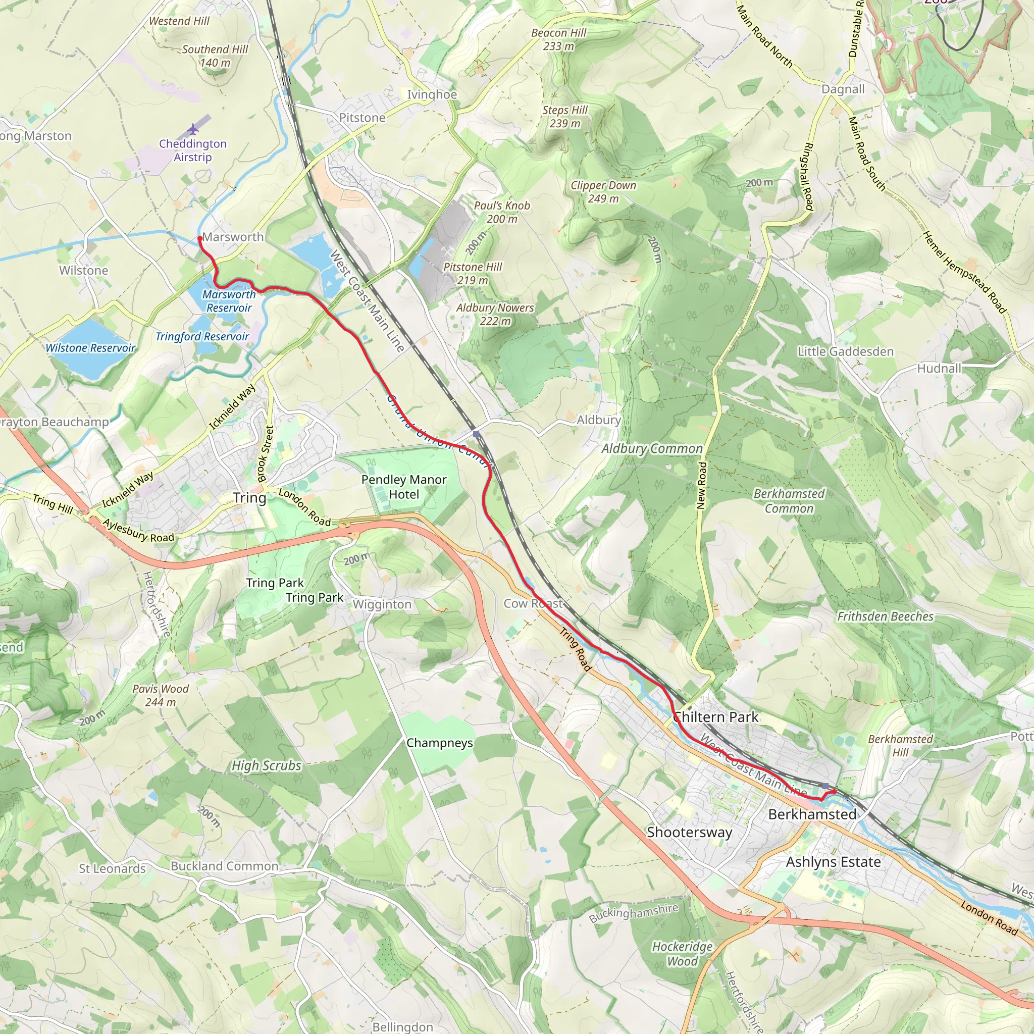Berkhamsted Canal Walk mobile static map