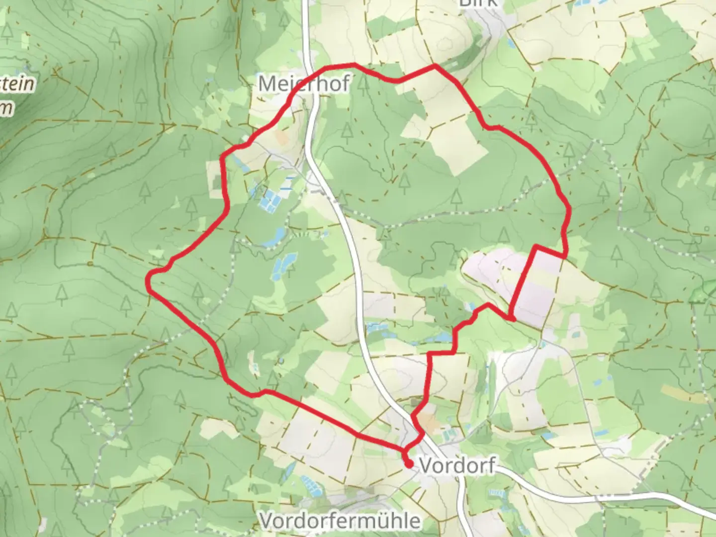 An image depicting the trail Vordorf Rundwanderweg and its surrounding area.
