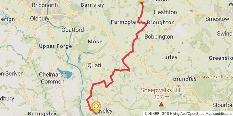 Bewdley 50 mile Loop stage 2 Map