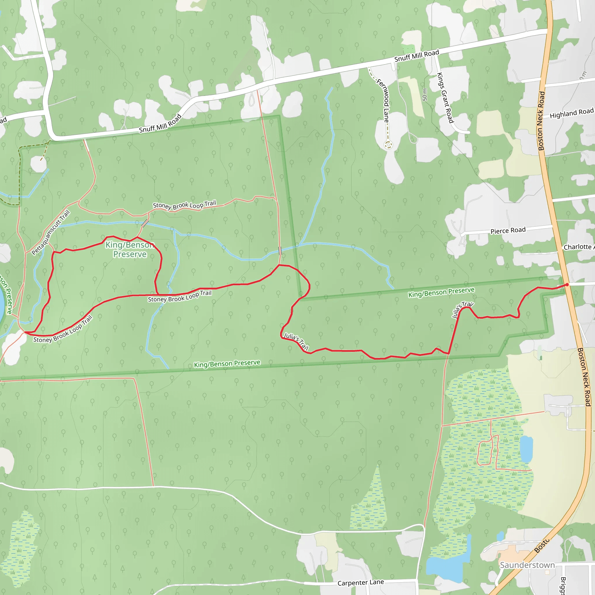 Stoney Brook Loop via Julia's Trail mobile static map