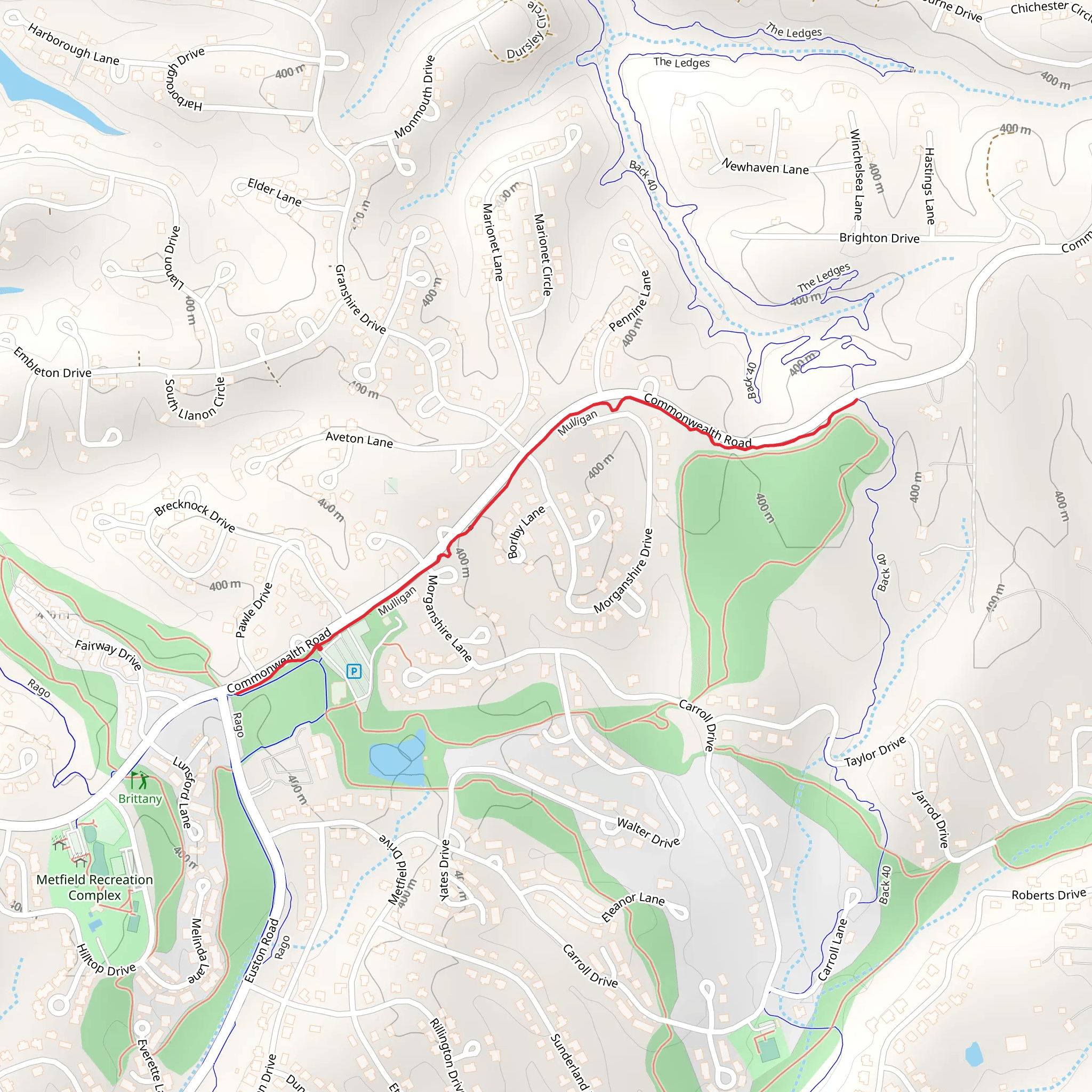 Mulligan Out and Back mobile static map